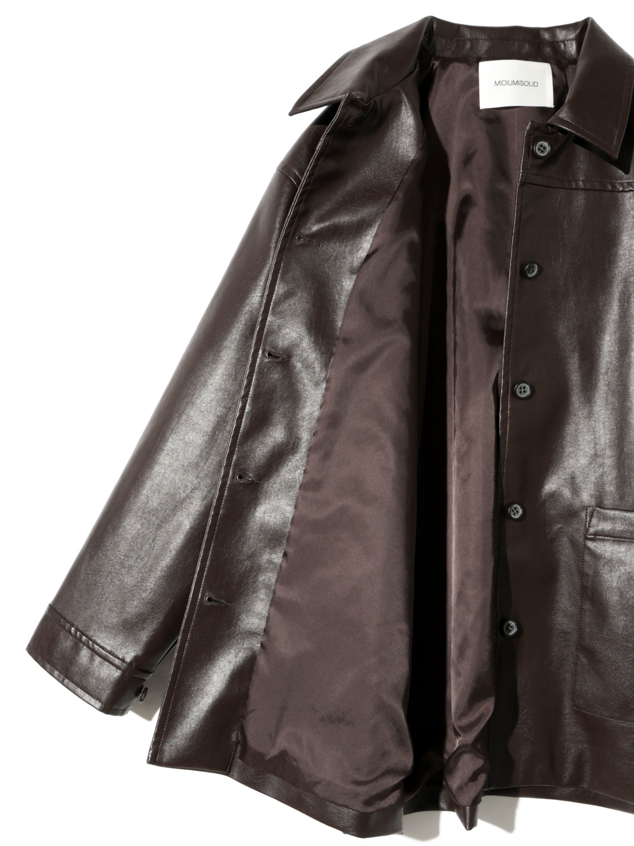 synthetic leather over size blouson