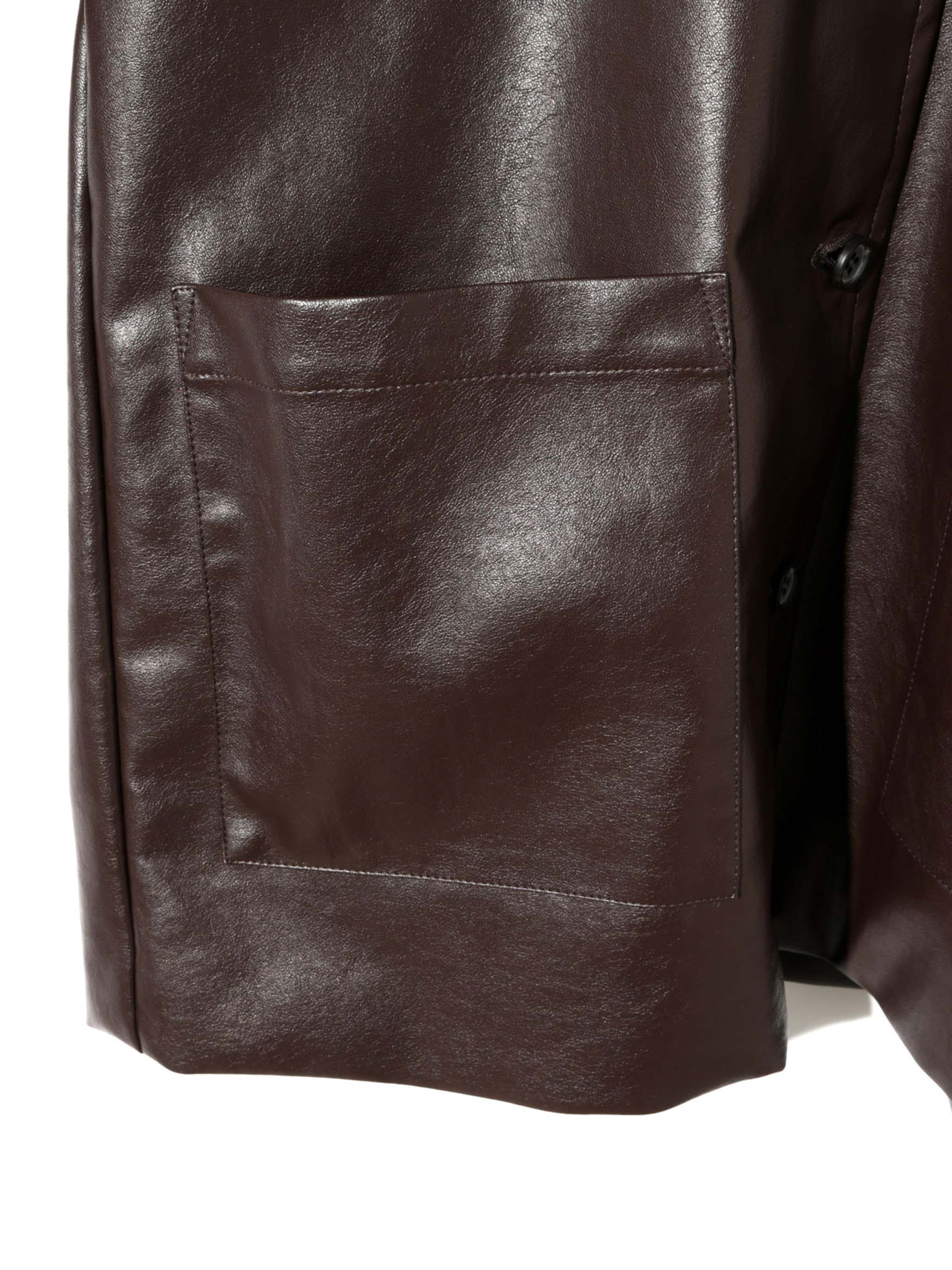 synthetic leather over size blouson