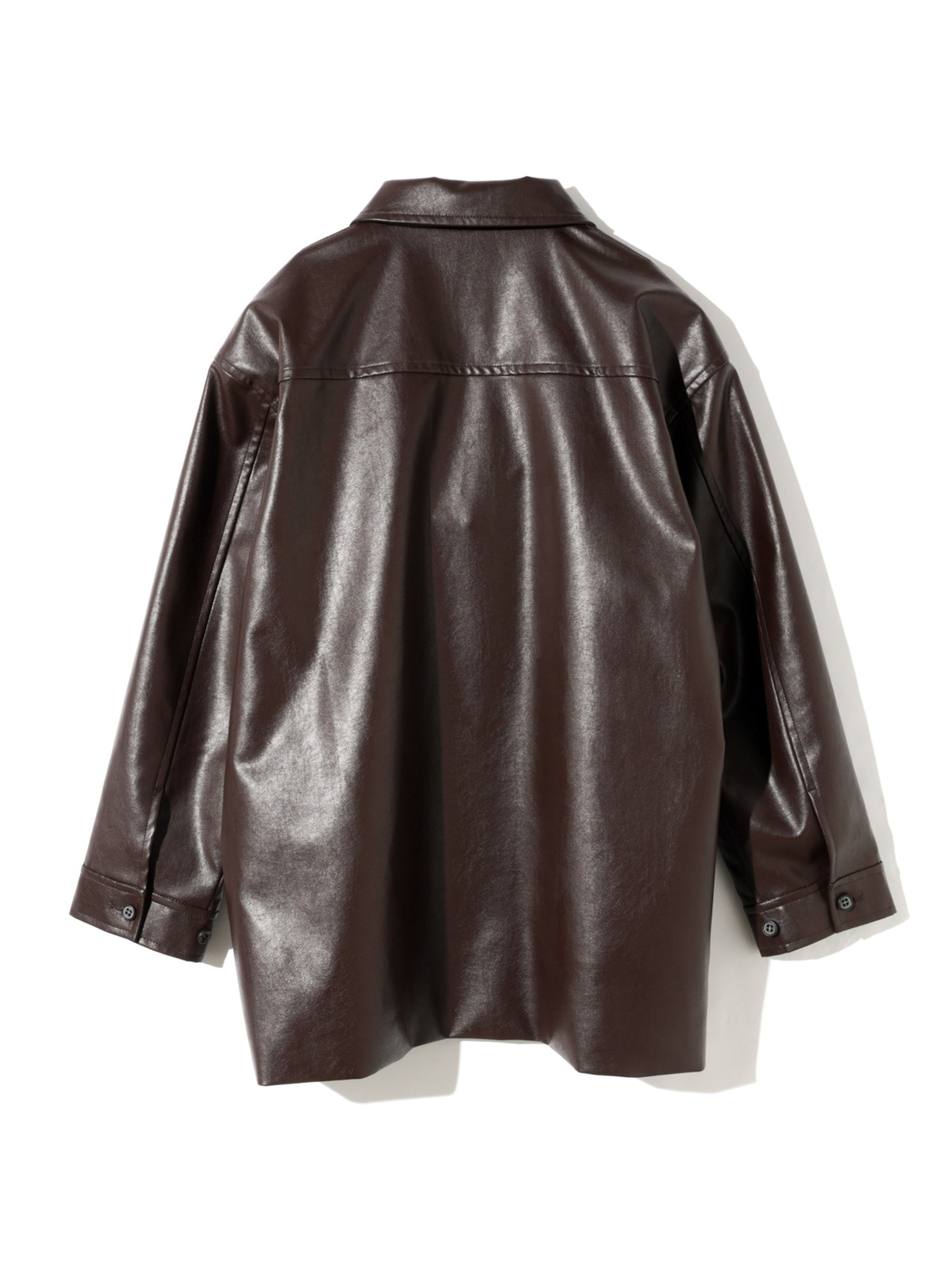 synthetic leather over size blouson