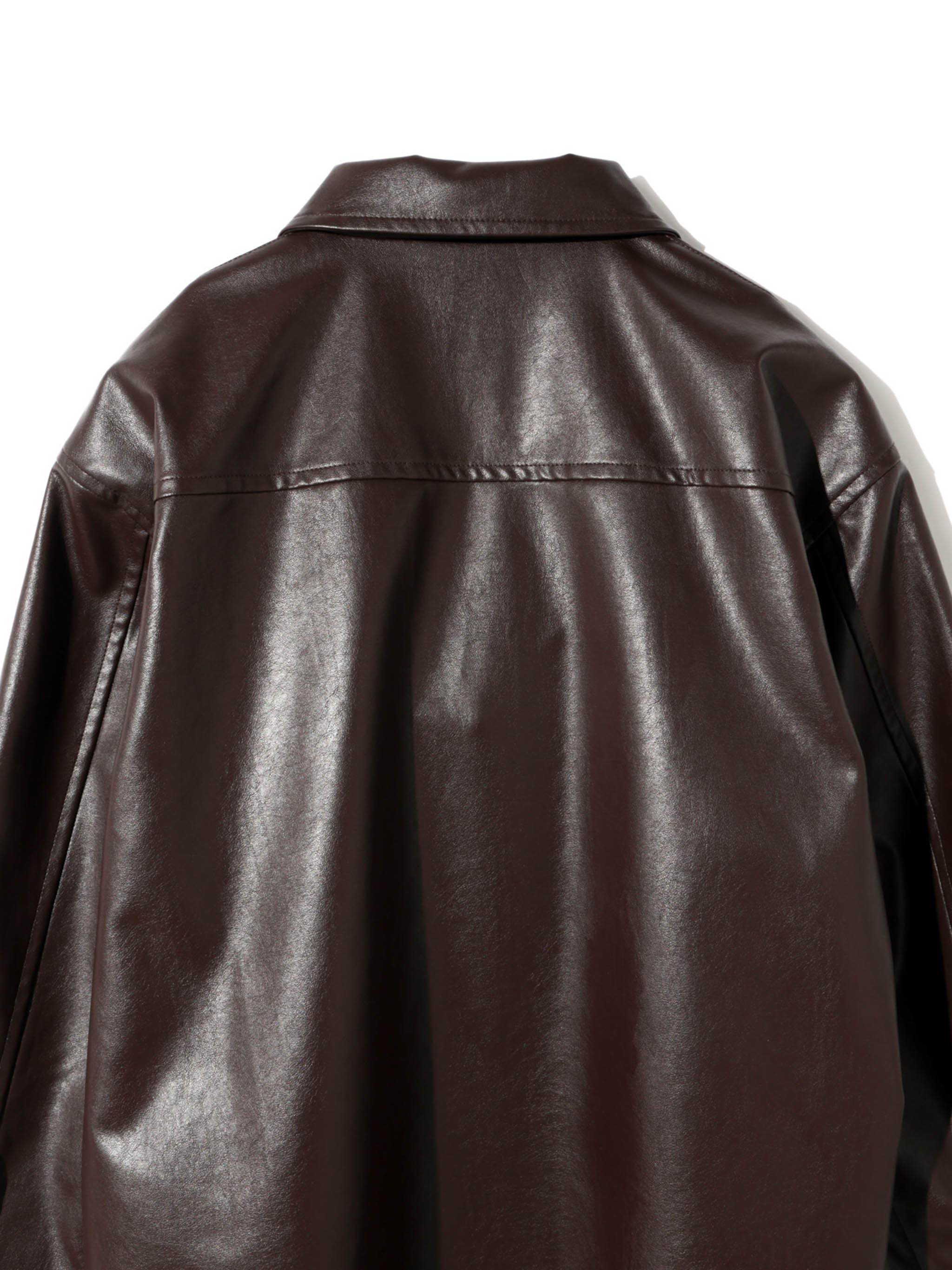 synthetic leather over size blouson