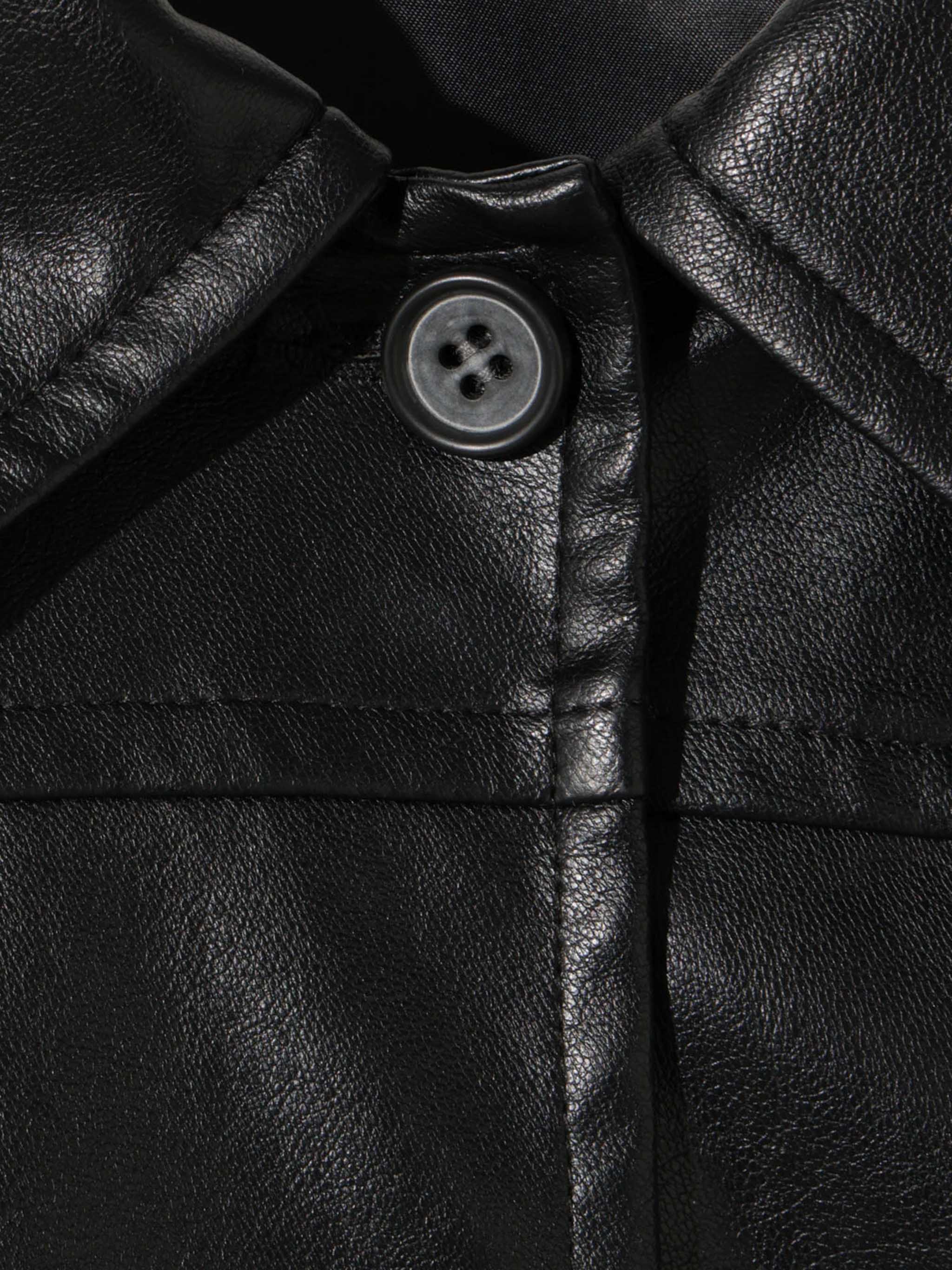 synthetic leather over size blouson