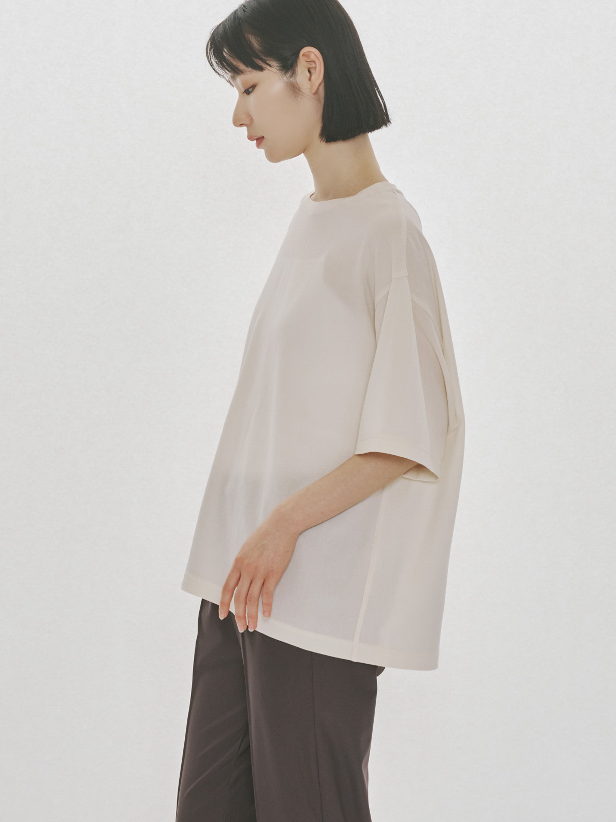 half sleeve sheer basic pullover