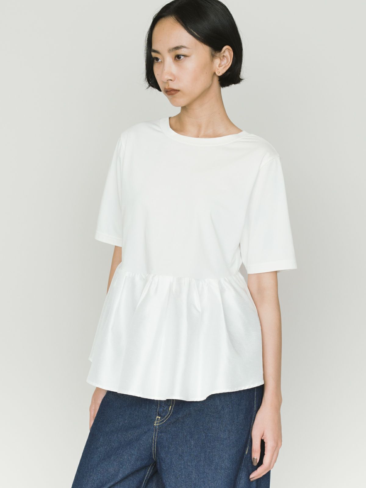 woven switching 2way peplum