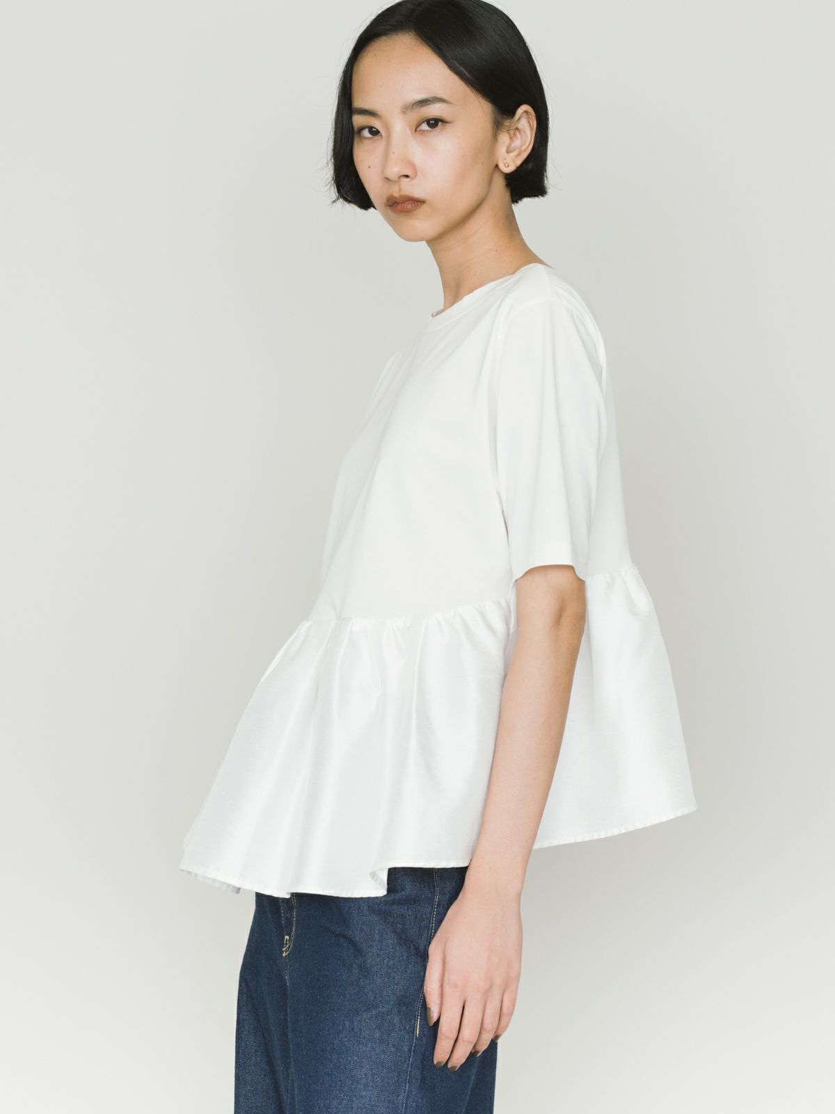 woven switching 2way peplum