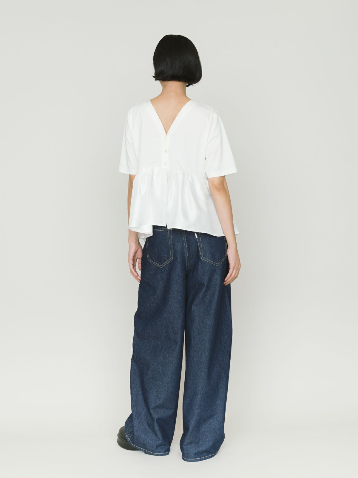 woven switching 2way peplum