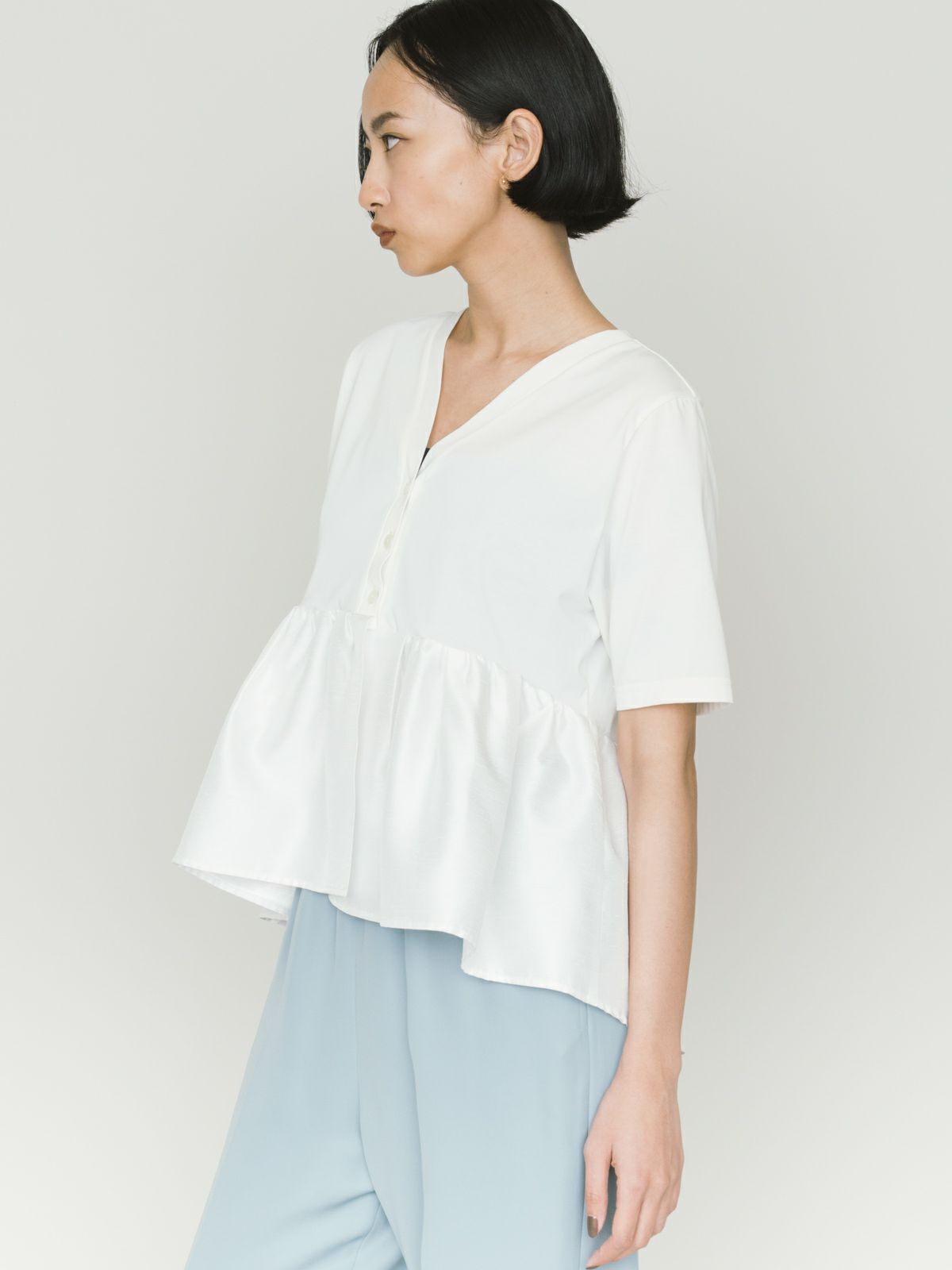 woven switching 2way peplum