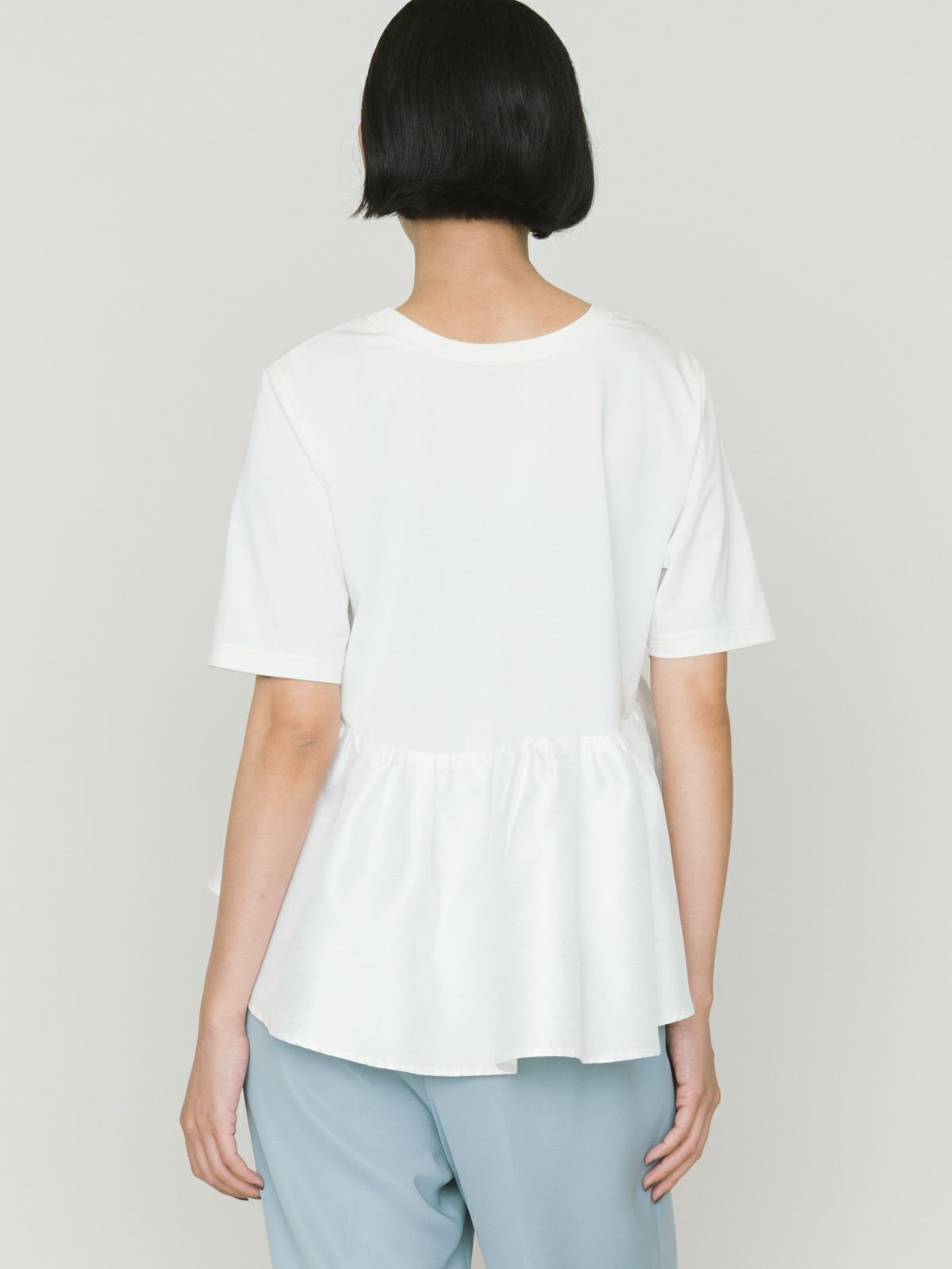 woven switching 2way peplum