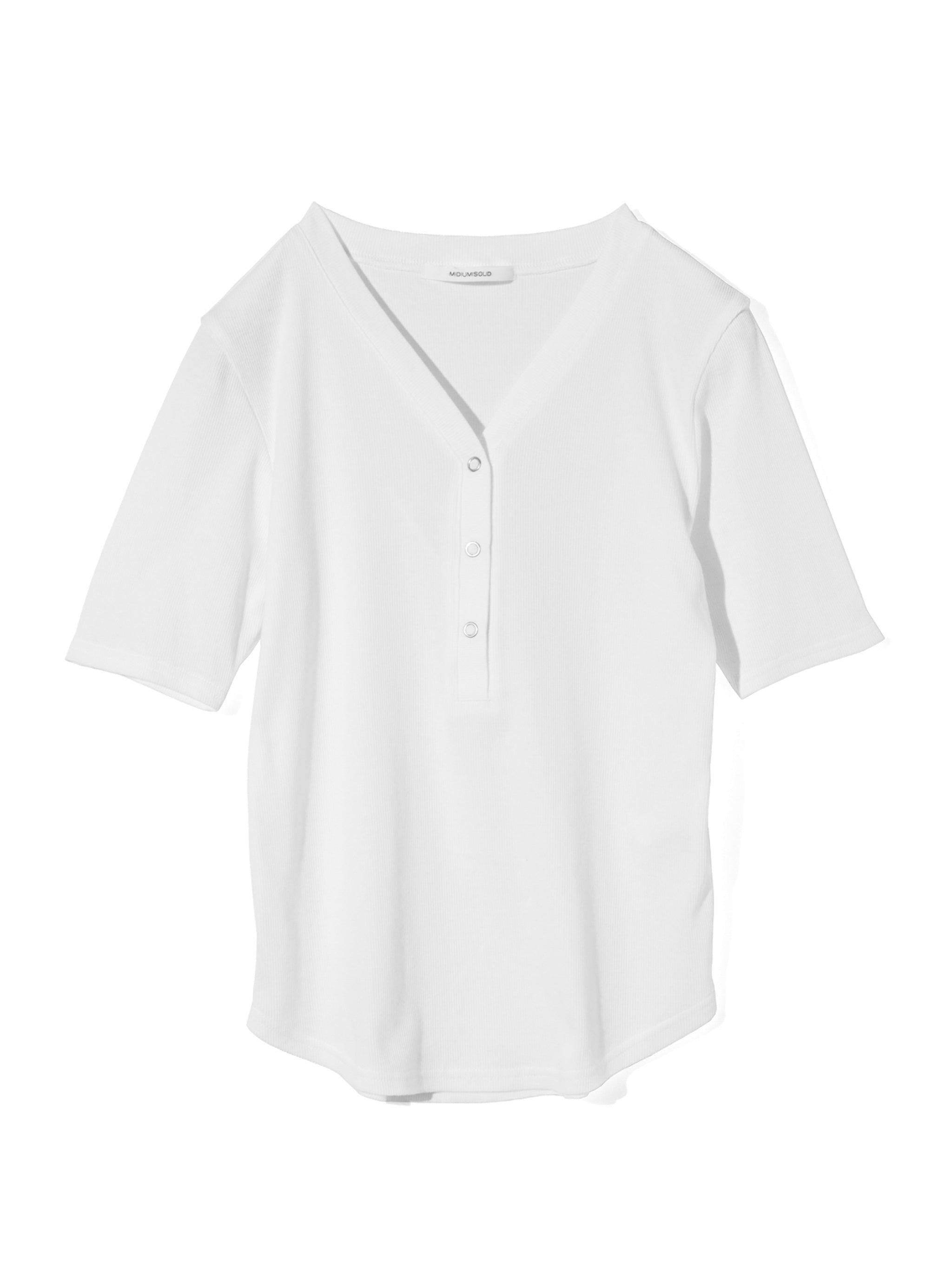 rib henley neck pullover