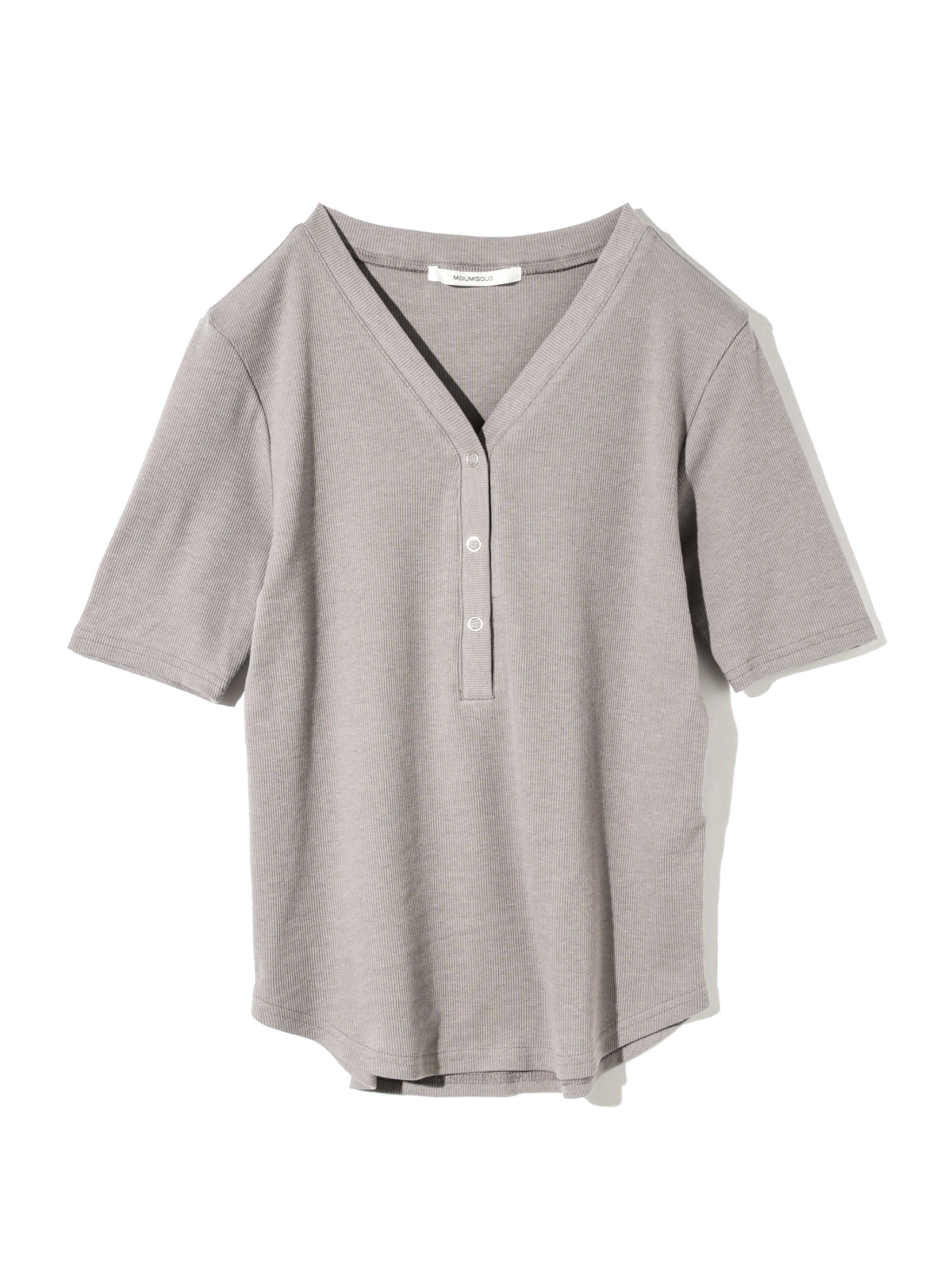 rib henley neck pullover