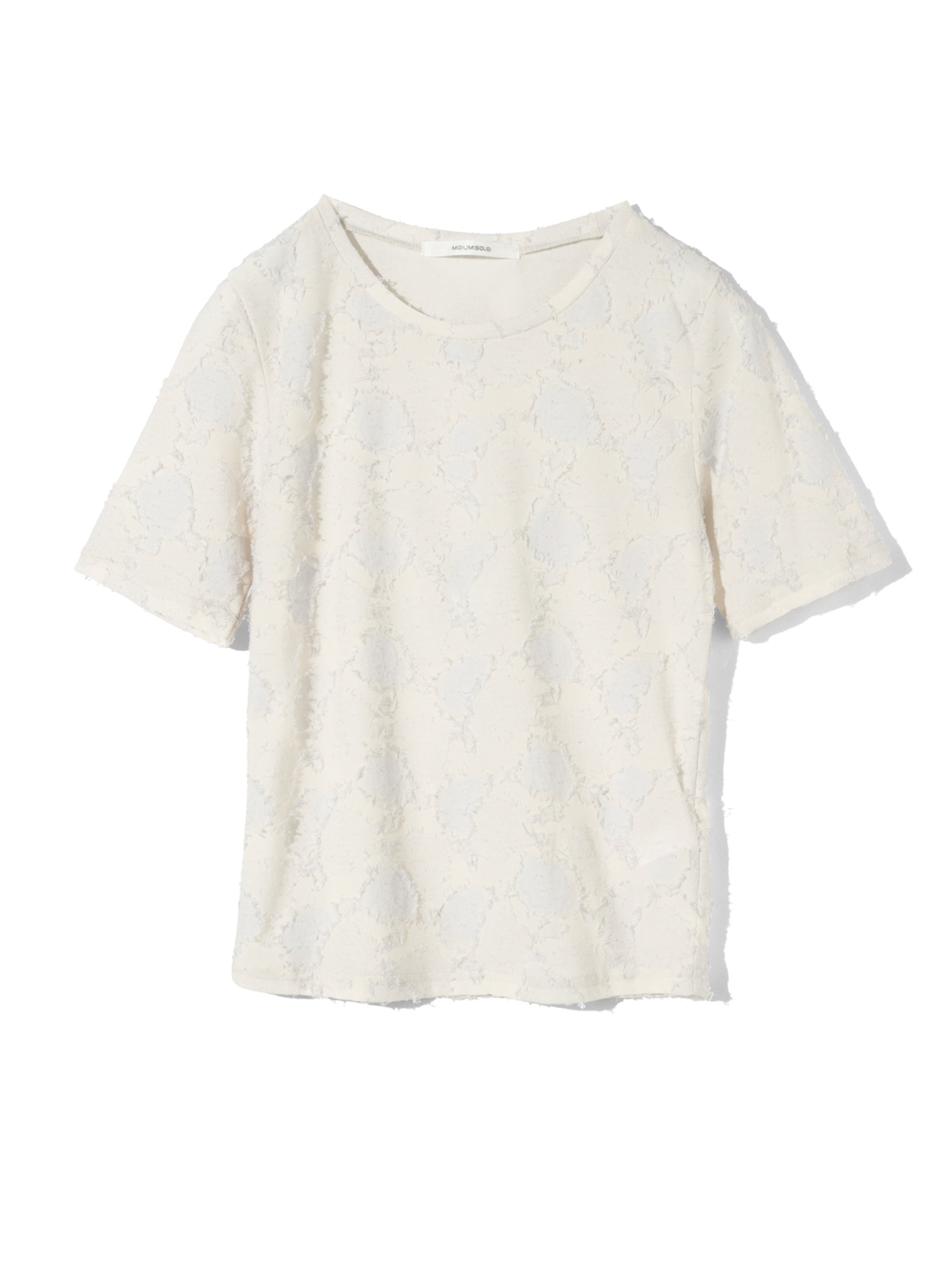 jacquard crew neck sheer inner