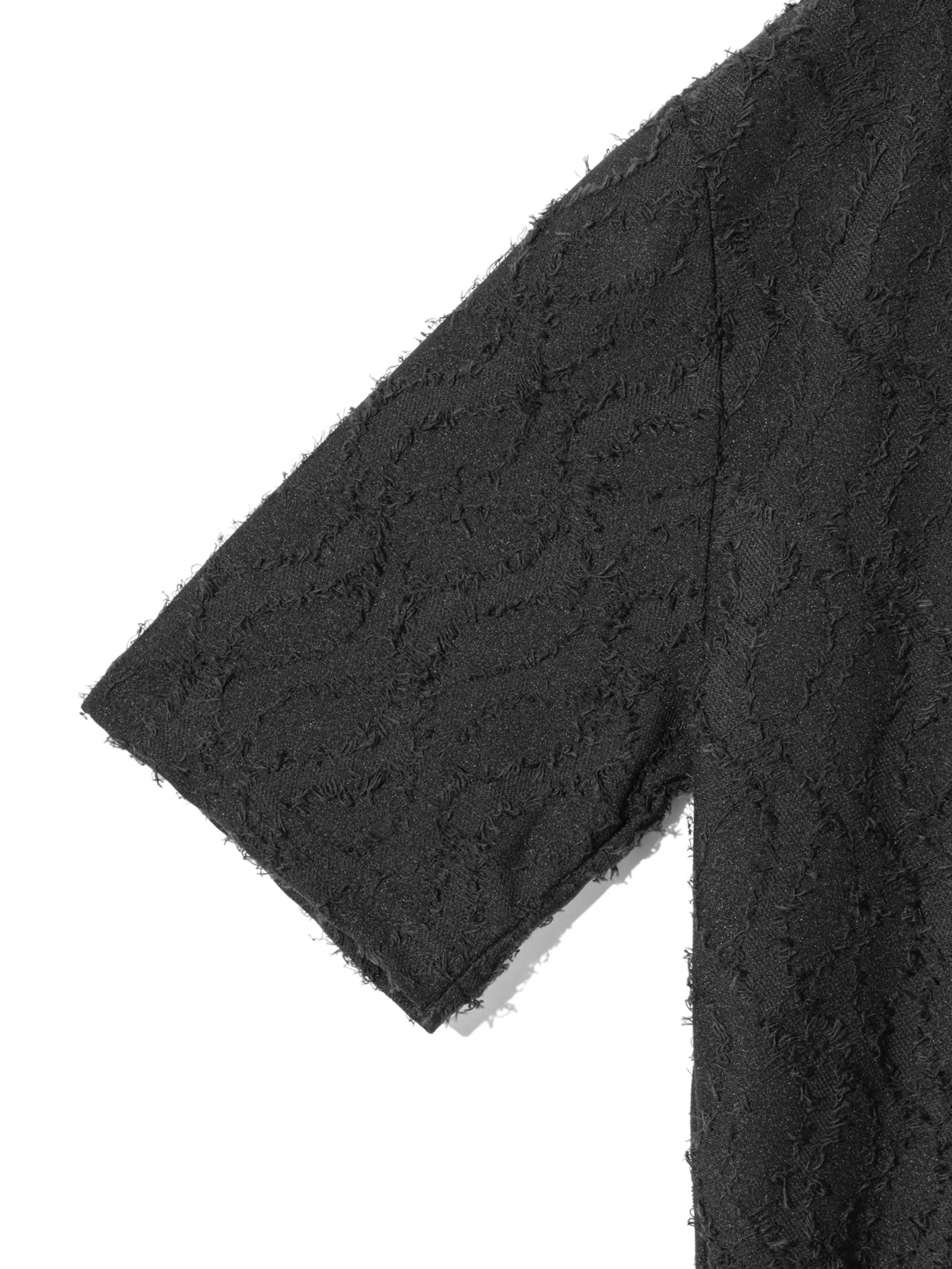 jacquard crew neck sheer inner