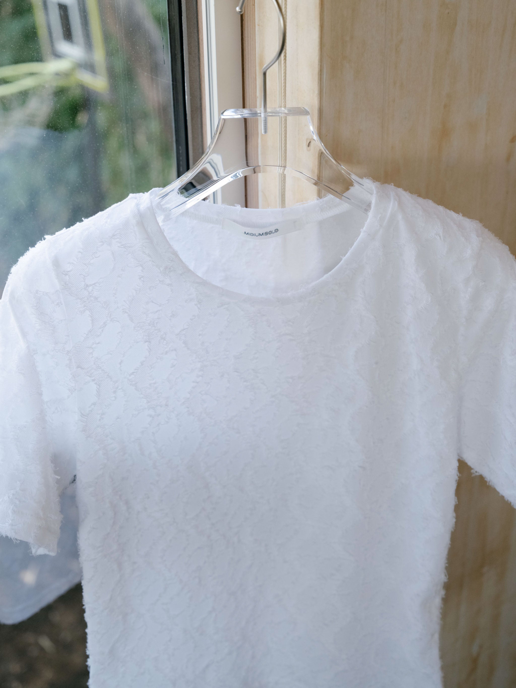 jacquard crew neck sheer inner