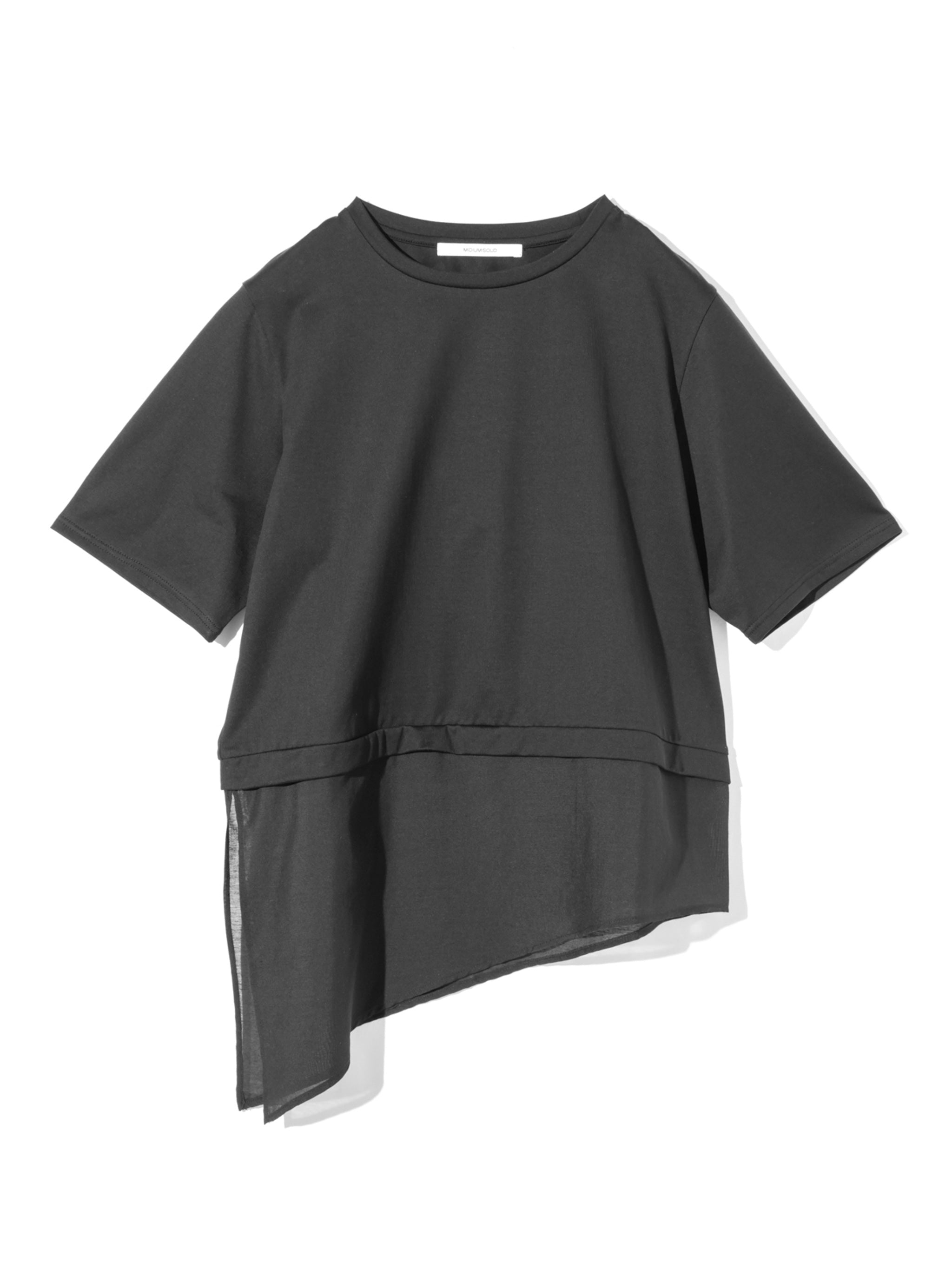 sheer mixed fabric T
