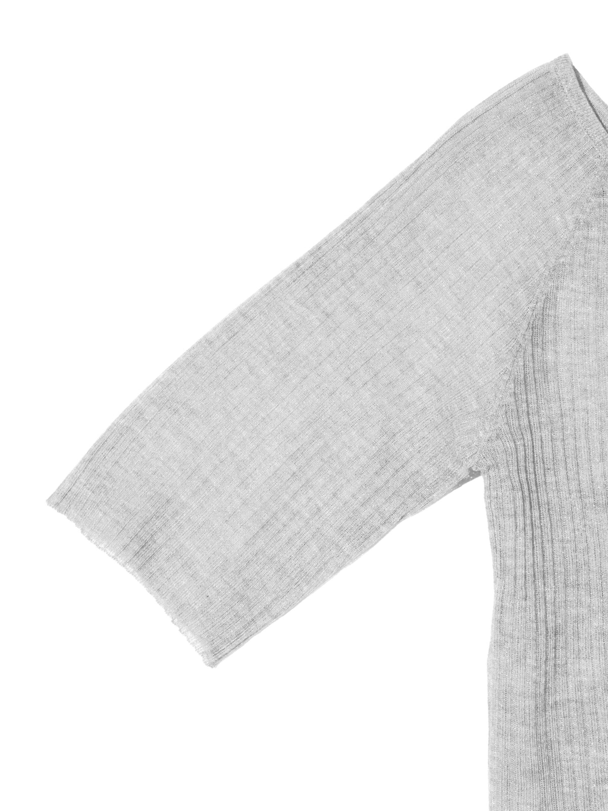 rib square round neck pullover
