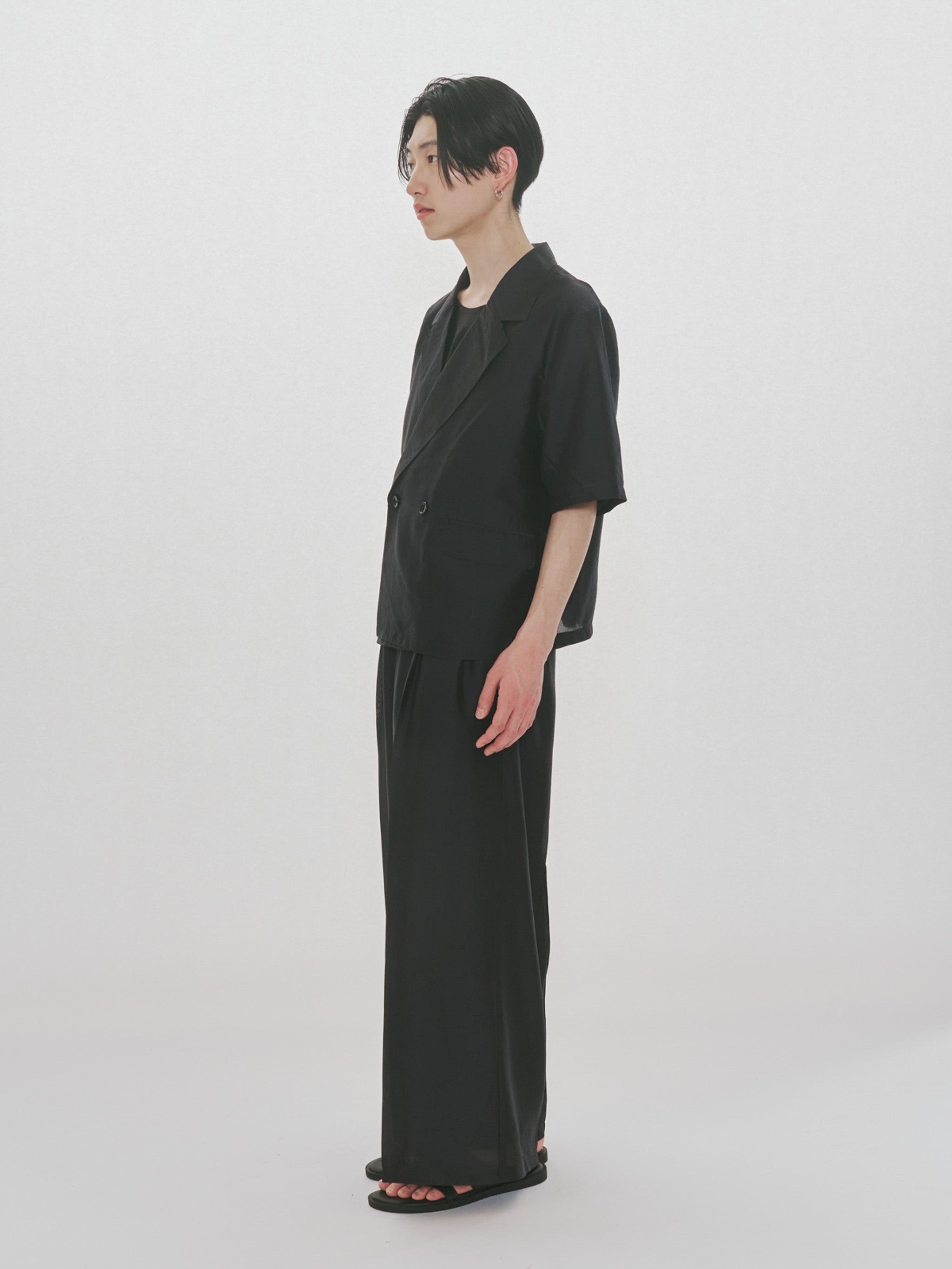 half sleeve sheer double jacket