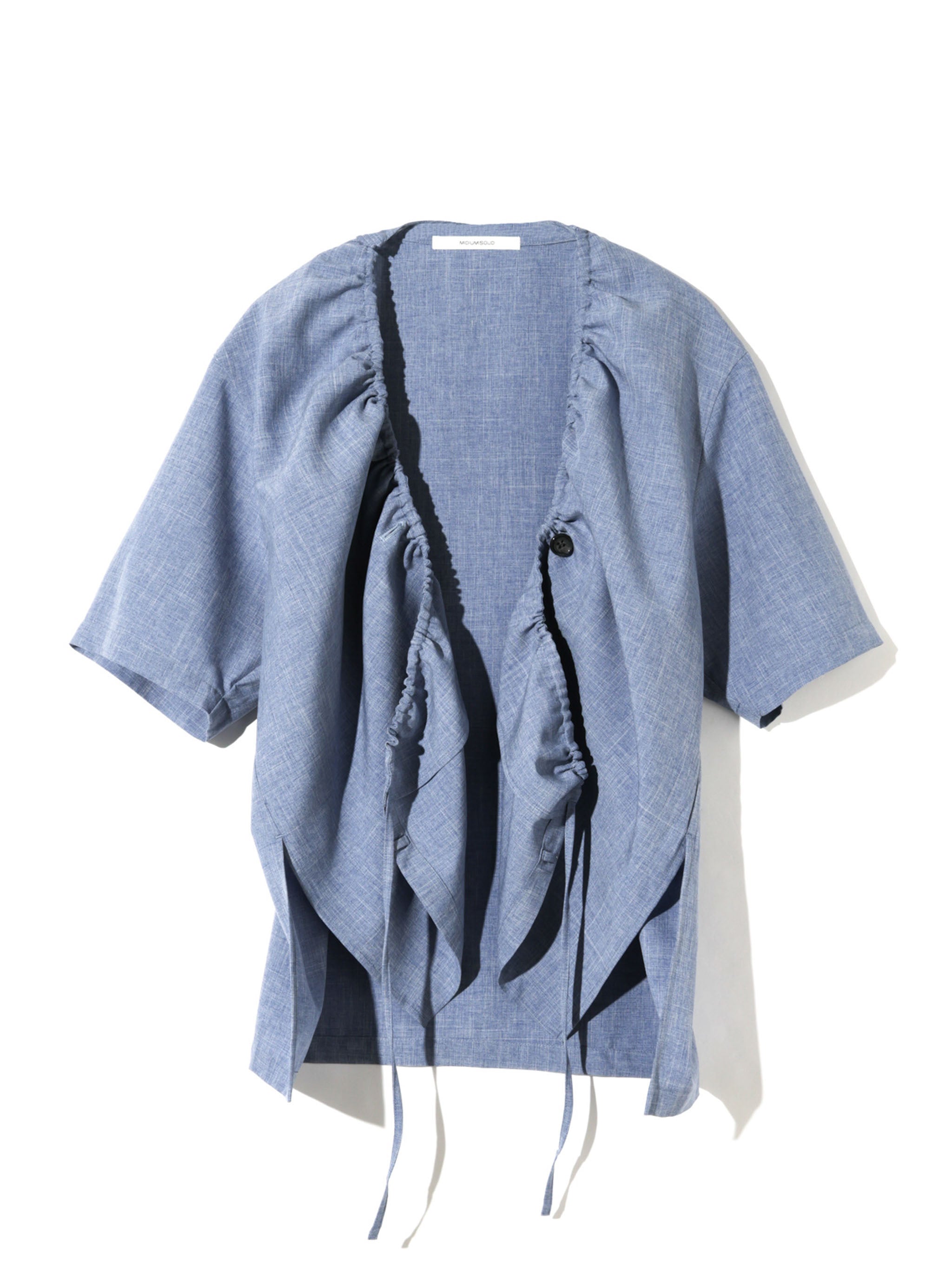 no collar drawstring shirt