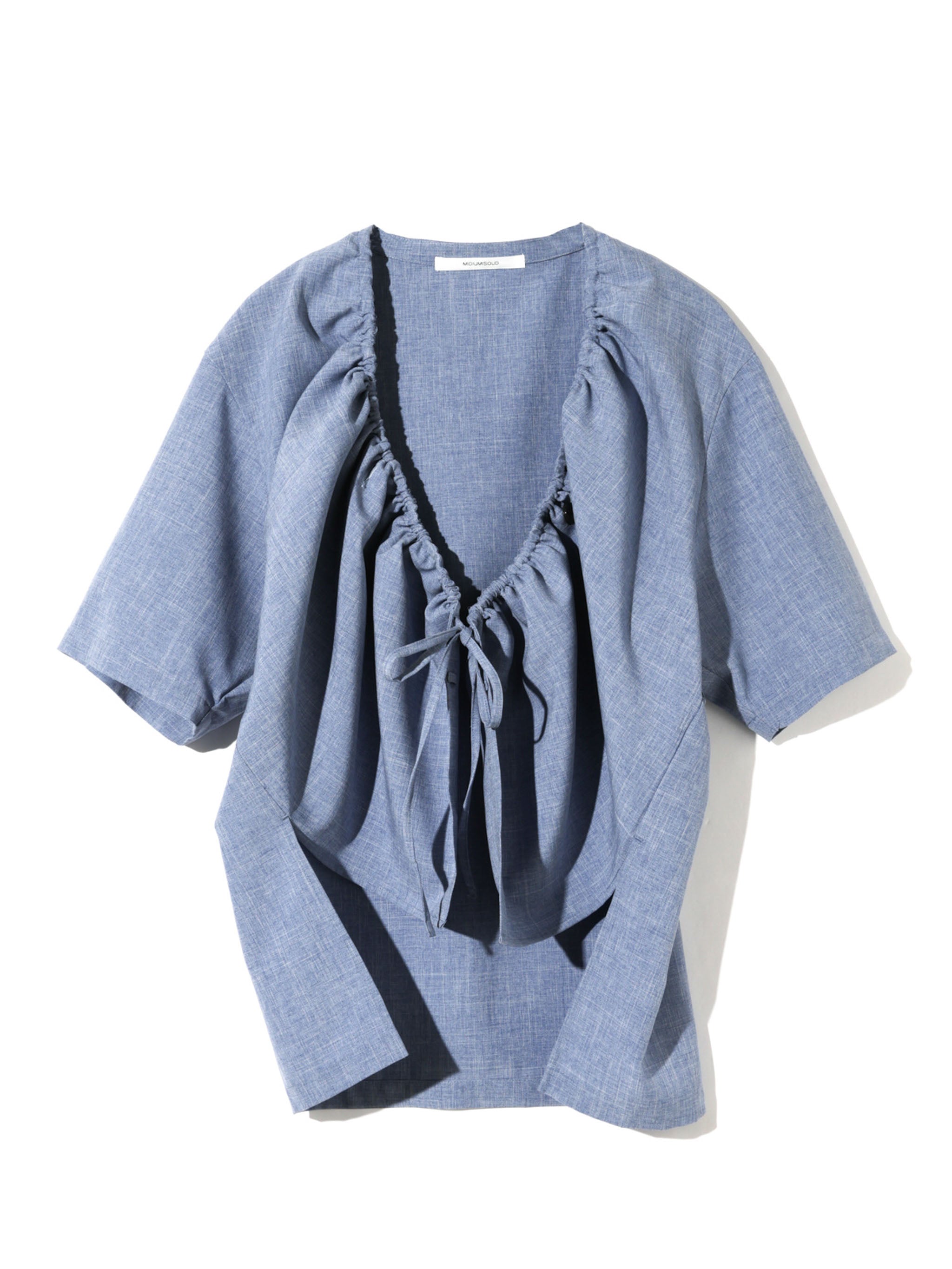 no collar drawstring shirt