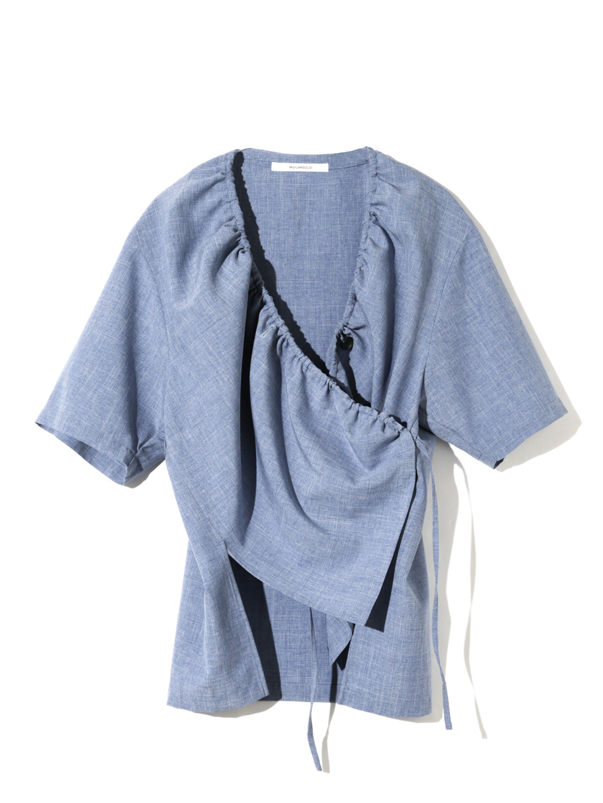 no collar drawstring shirt