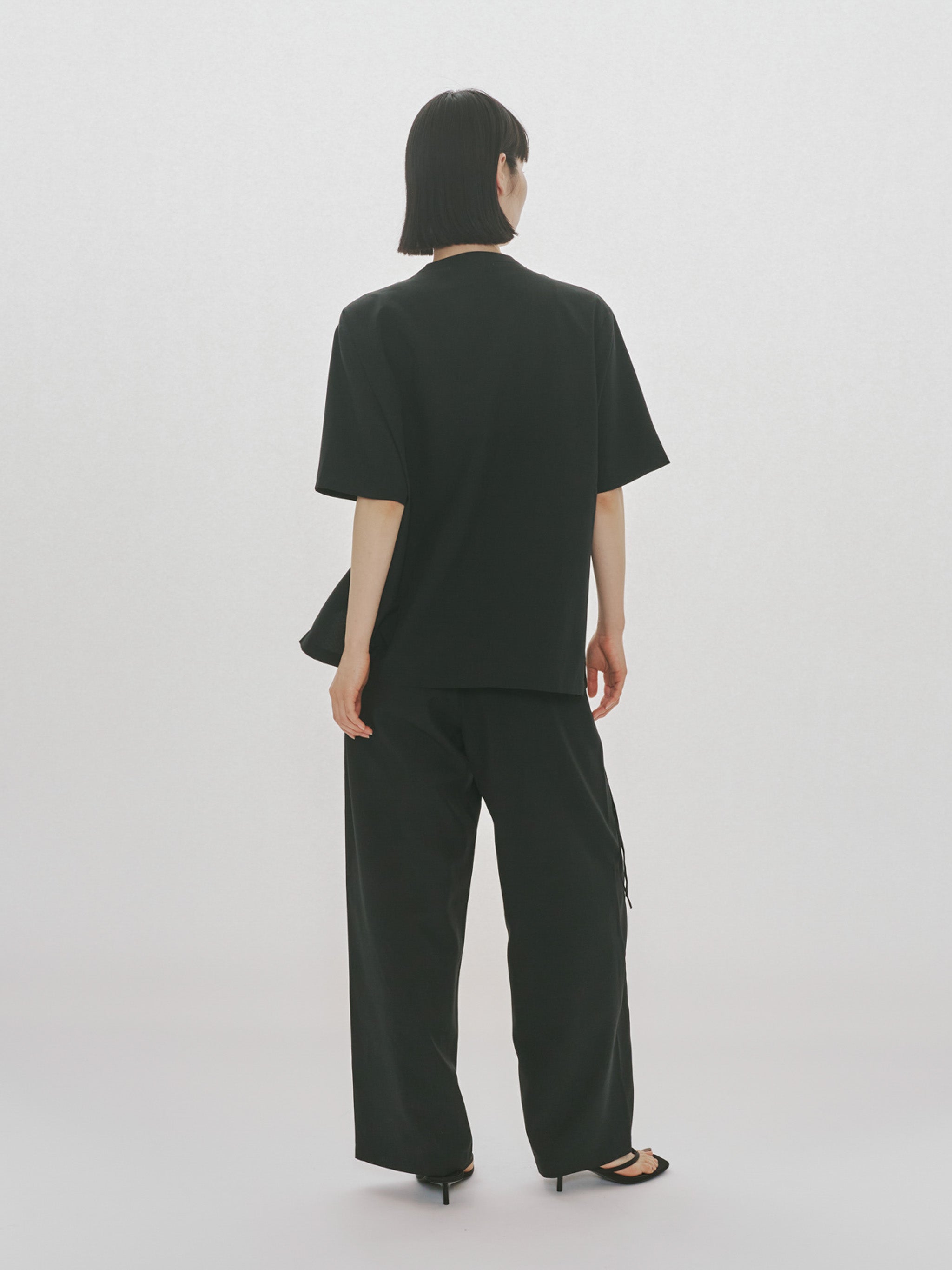 no collar drawstring shirt
