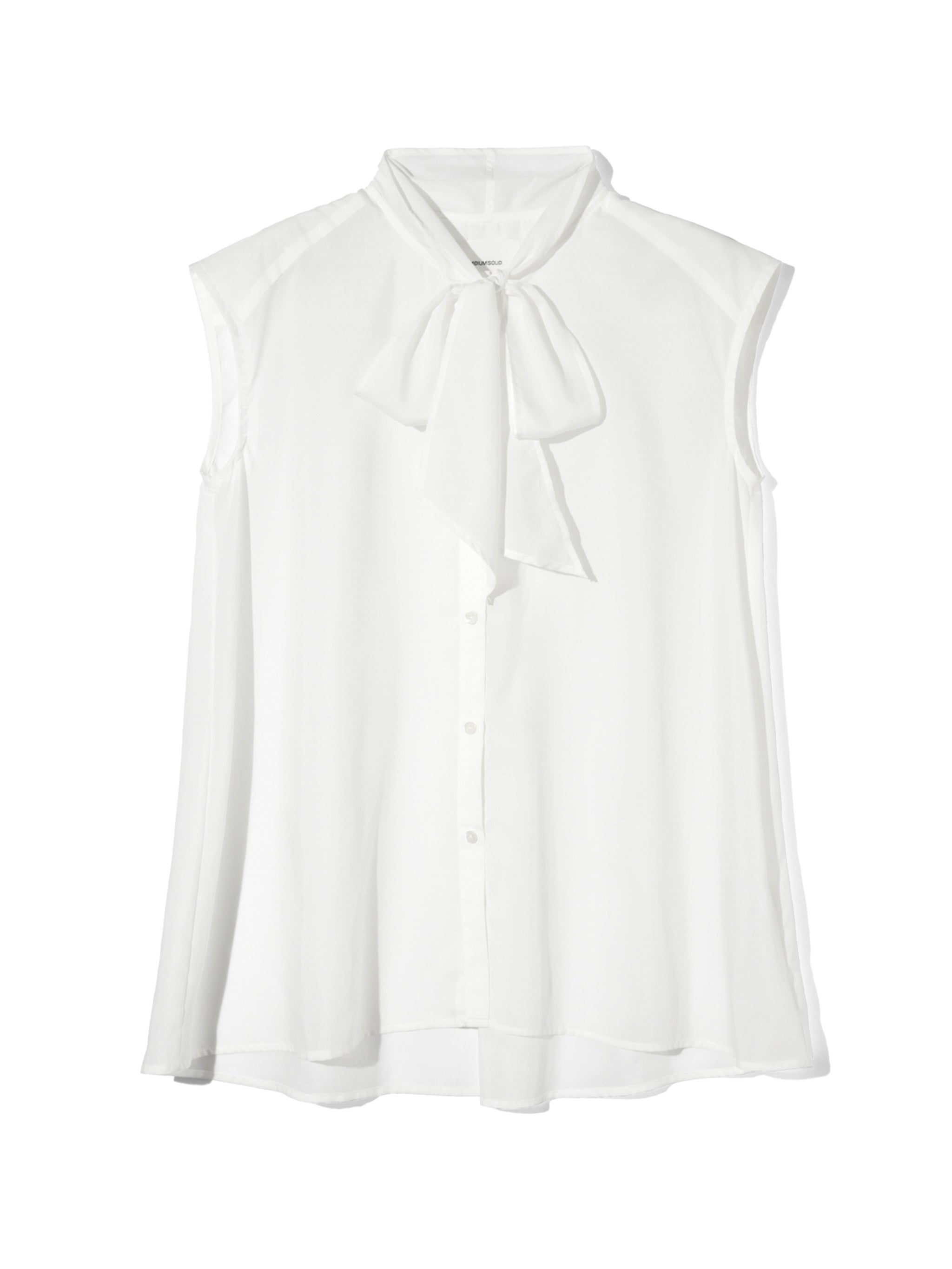 ribbon tie no sleeve blouse