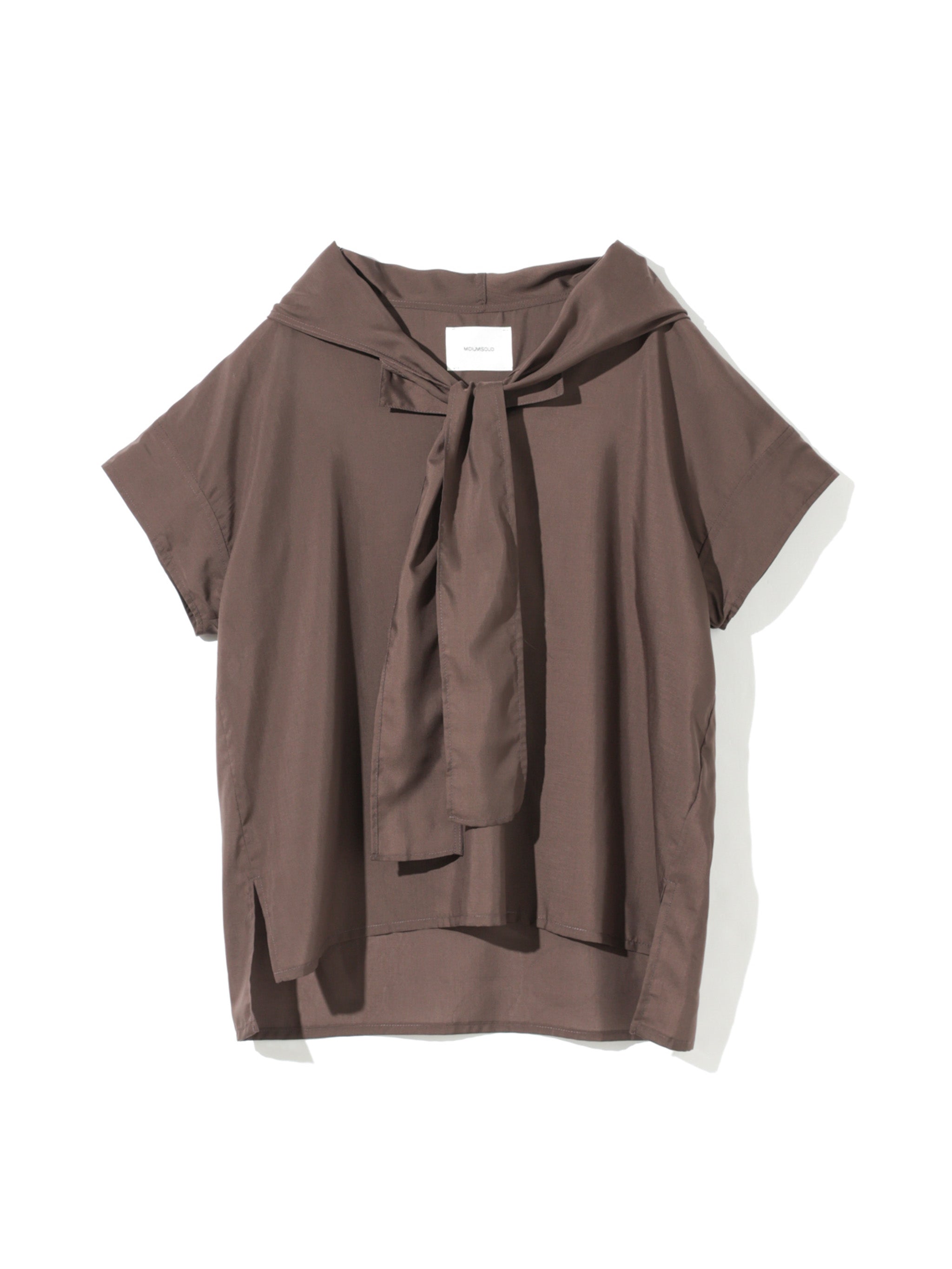 hooded tie wide pullover