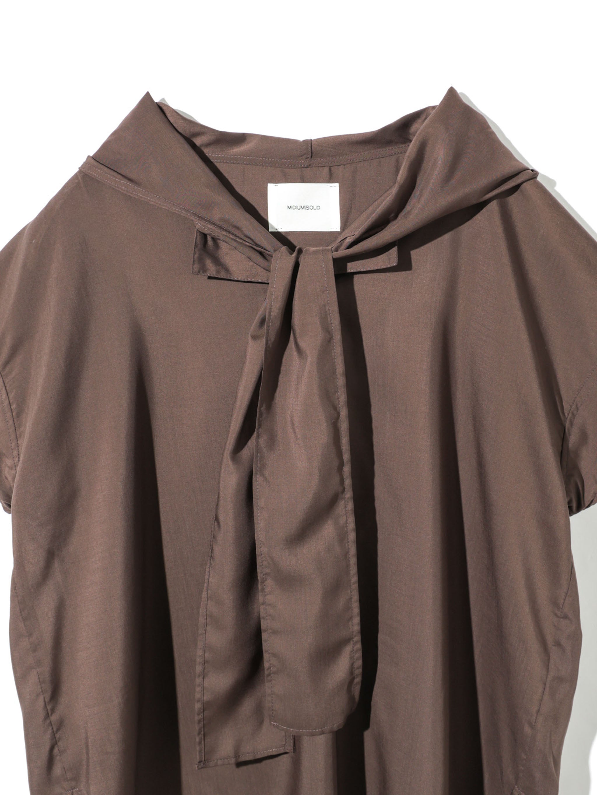 hooded tie wide pullover