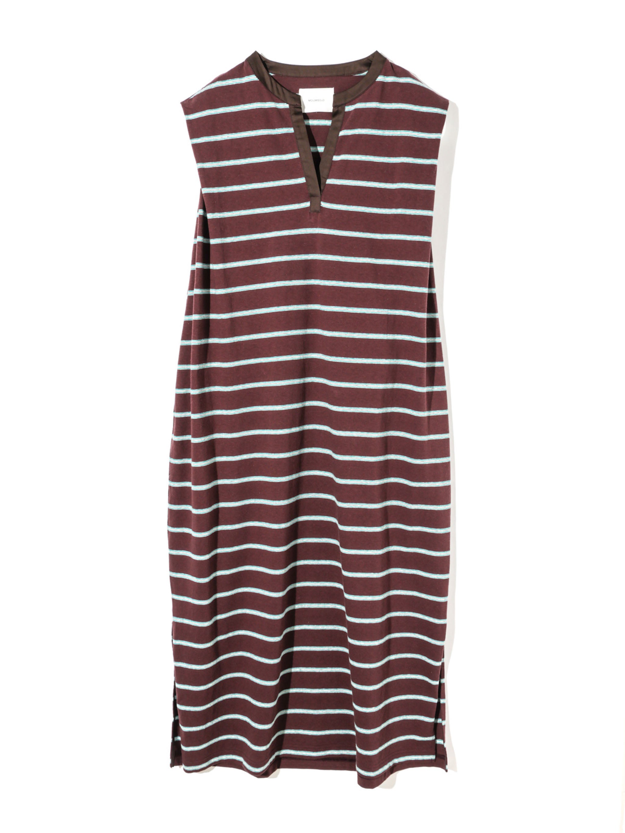 multi-striped no sleeve one-piece
