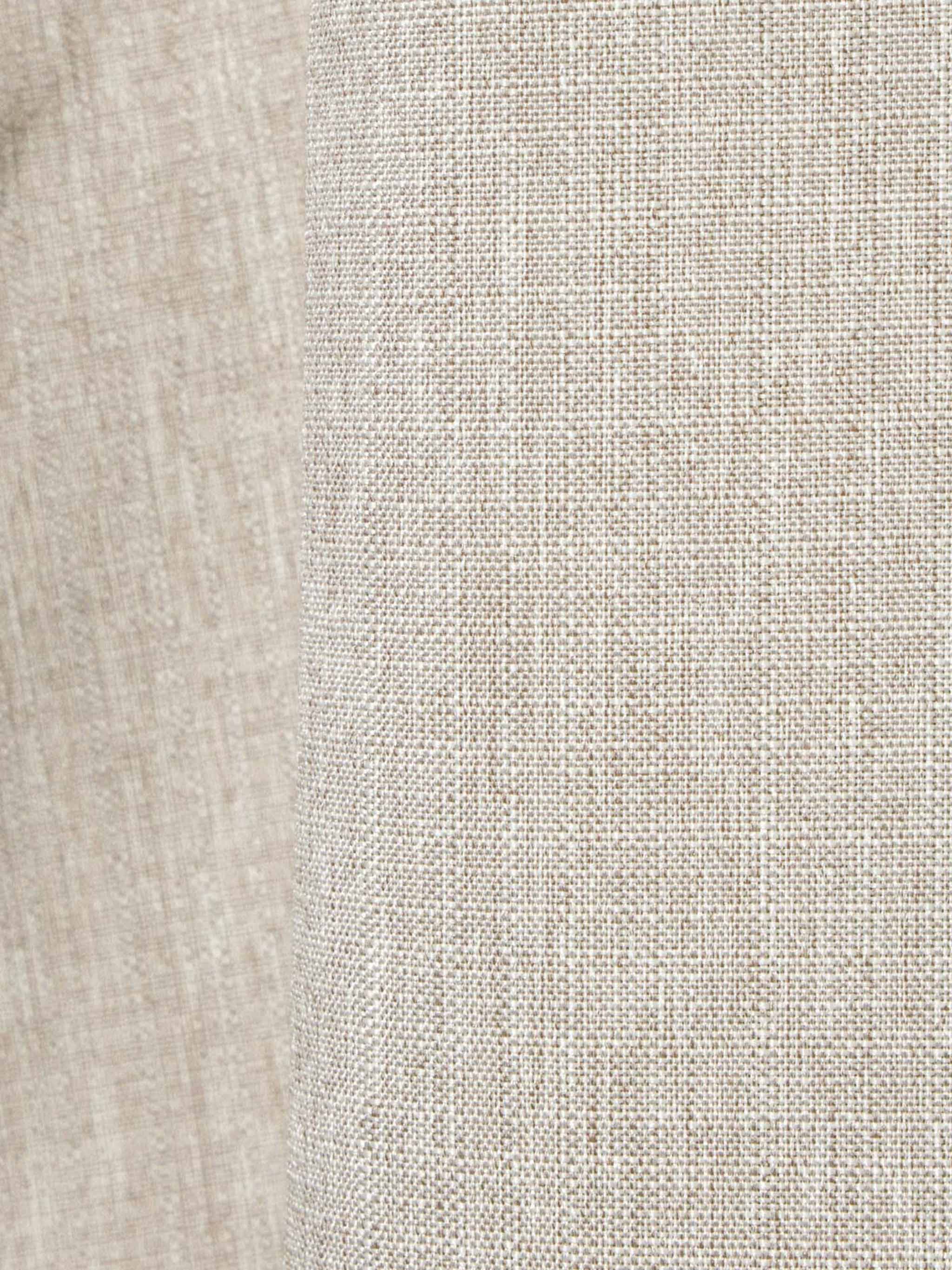 linen like V neck flare one-piece