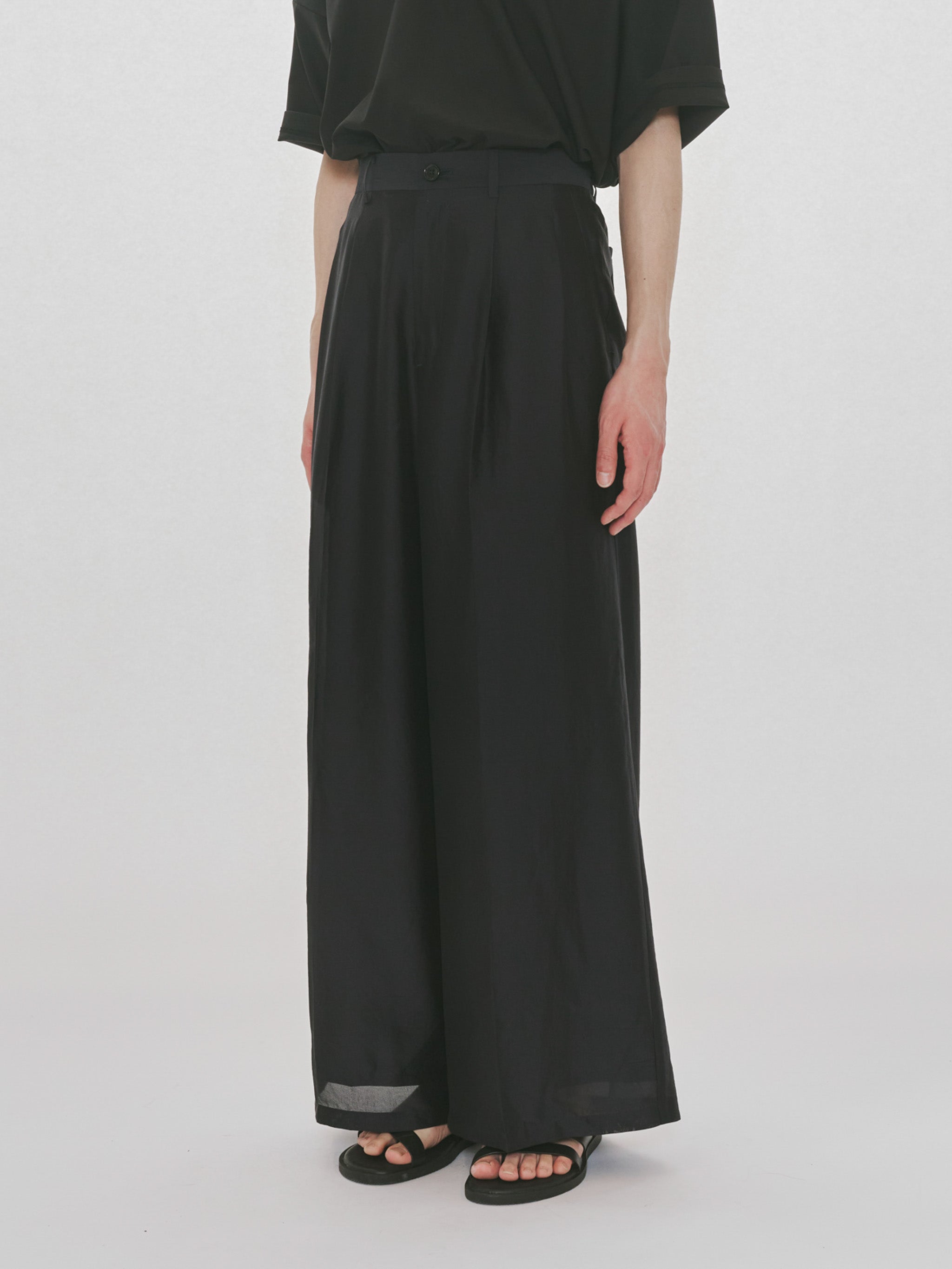 sheer straight slacks