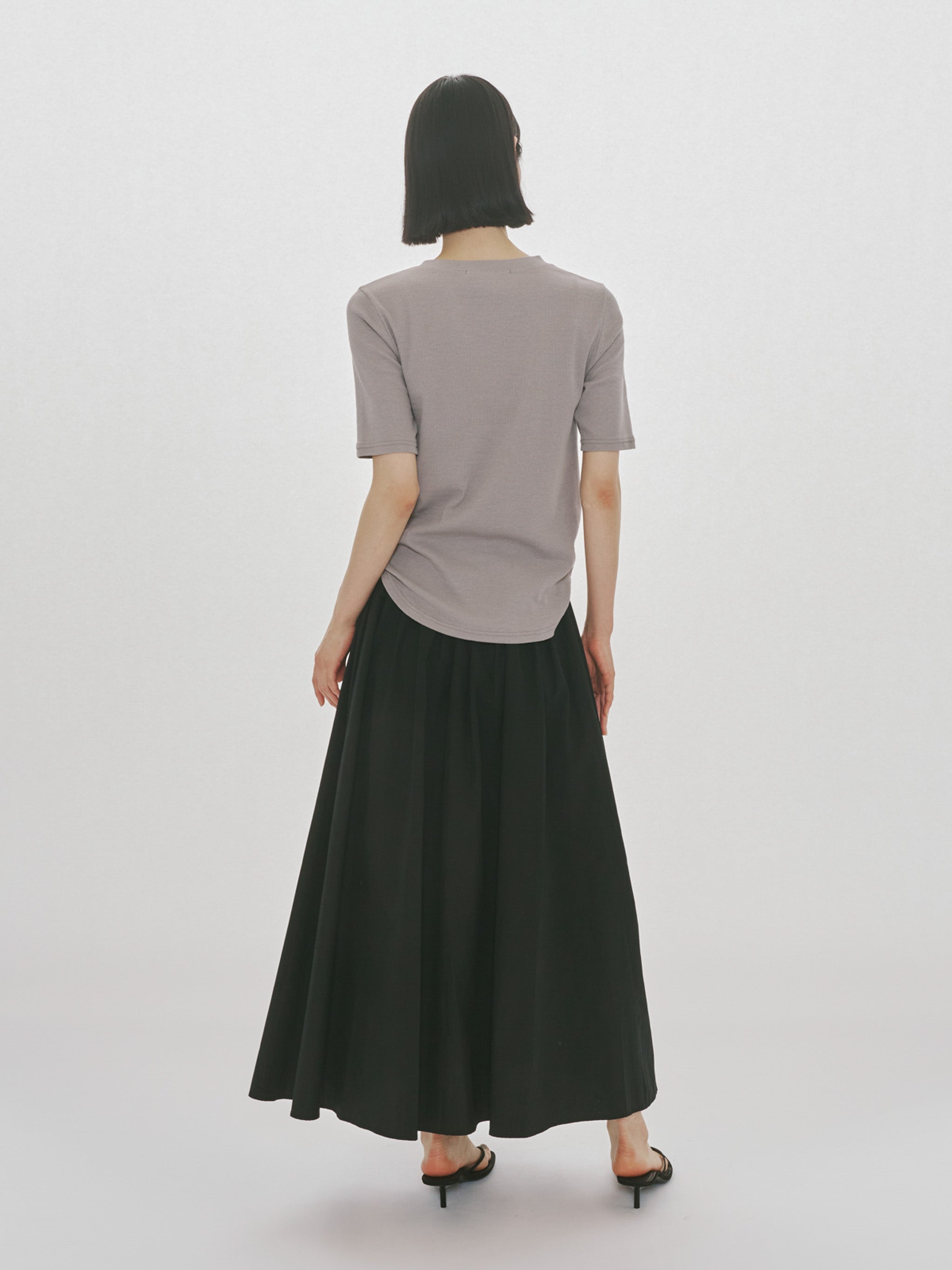 tucked gather volume skirt