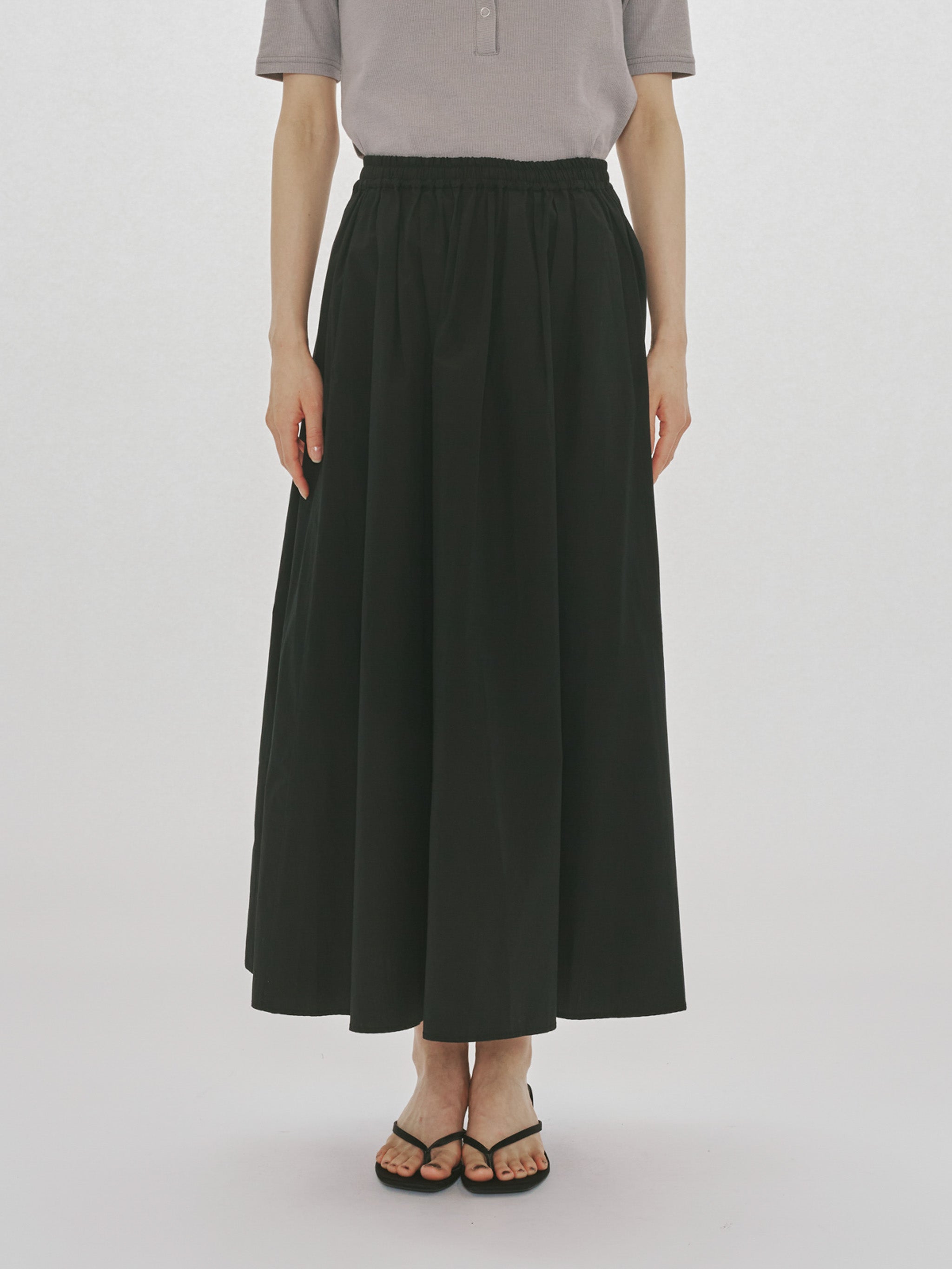 tucked gather volume skirt