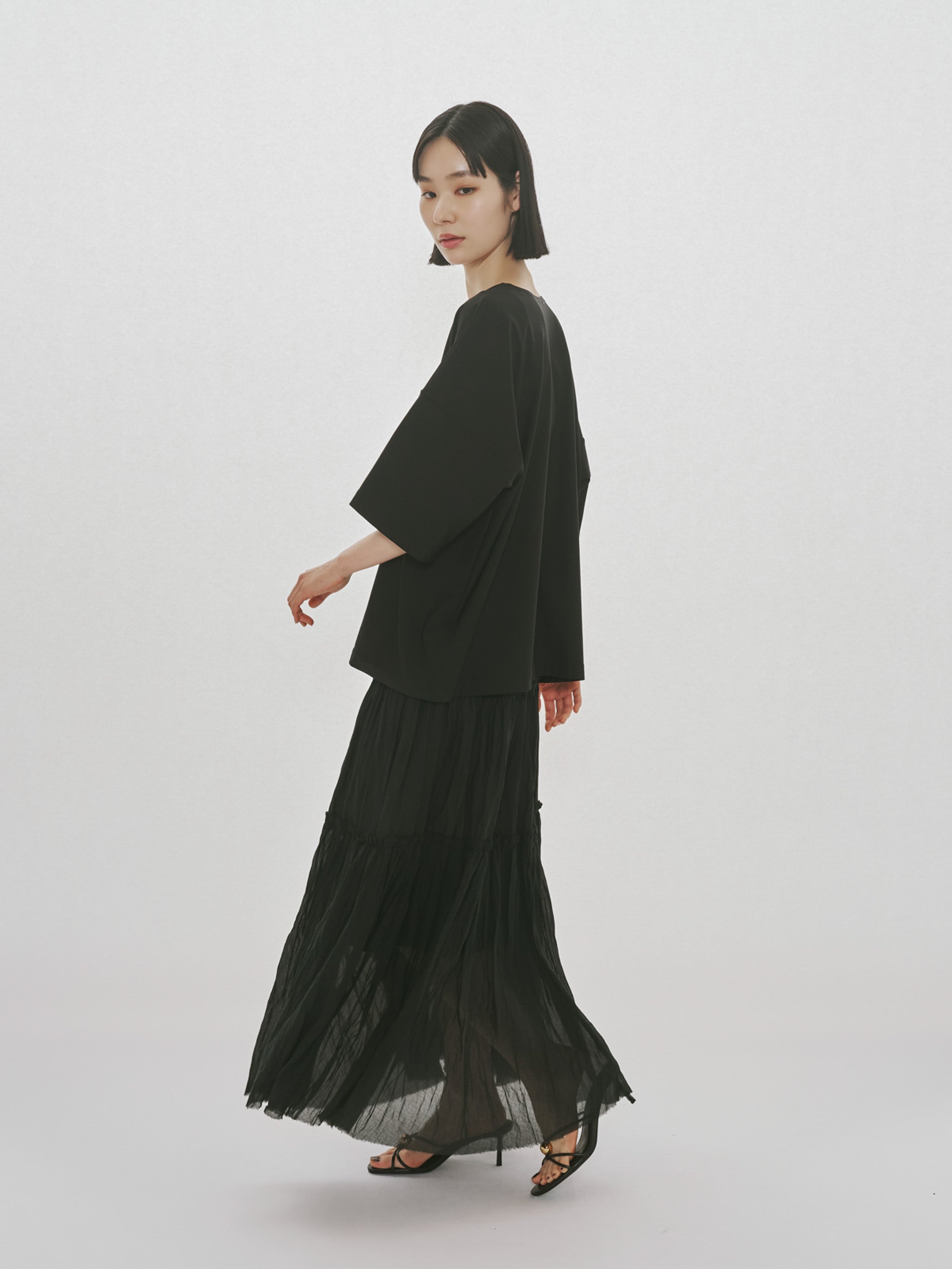 sheer tiered skirt