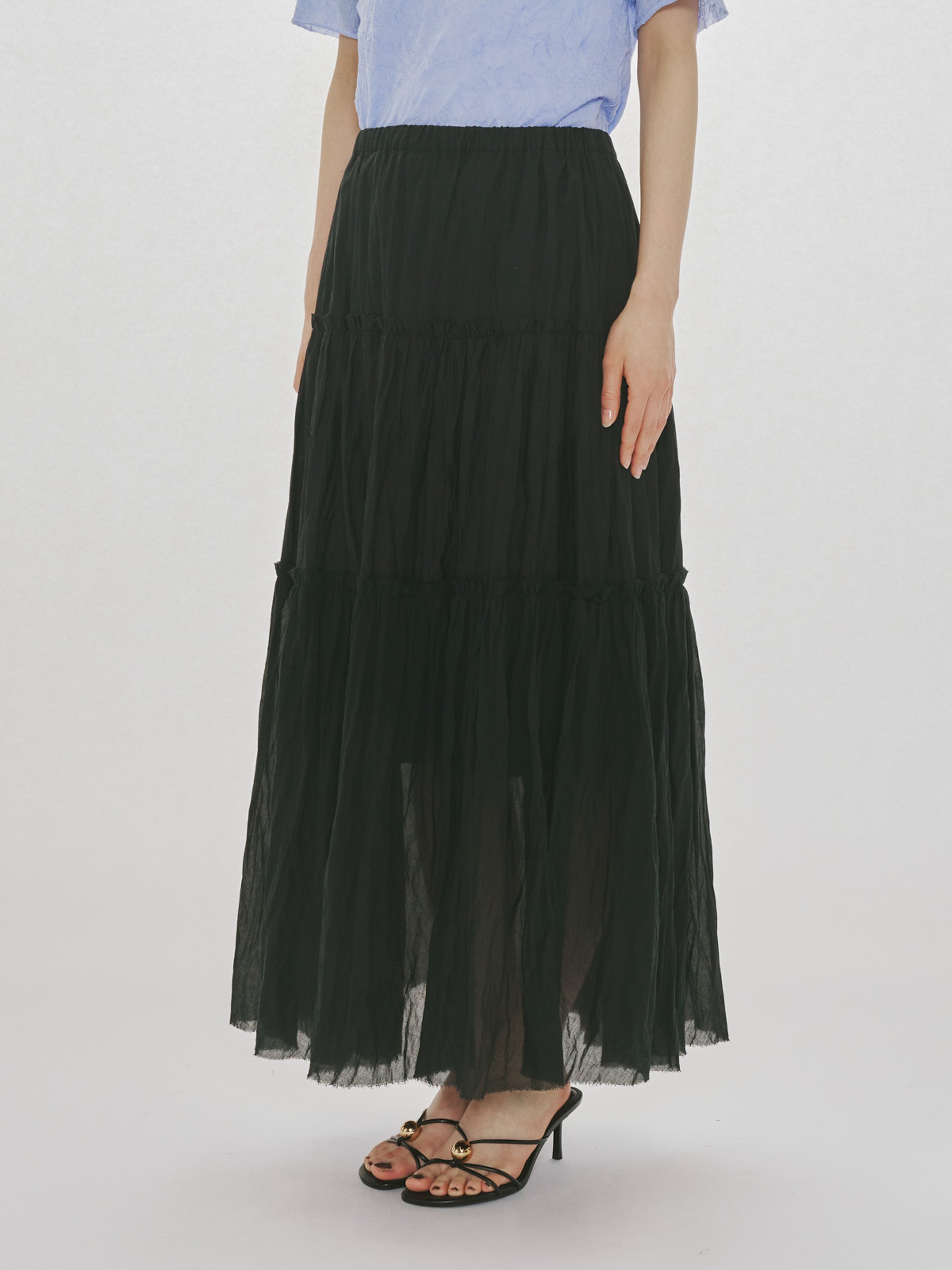 sheer tiered skirt
