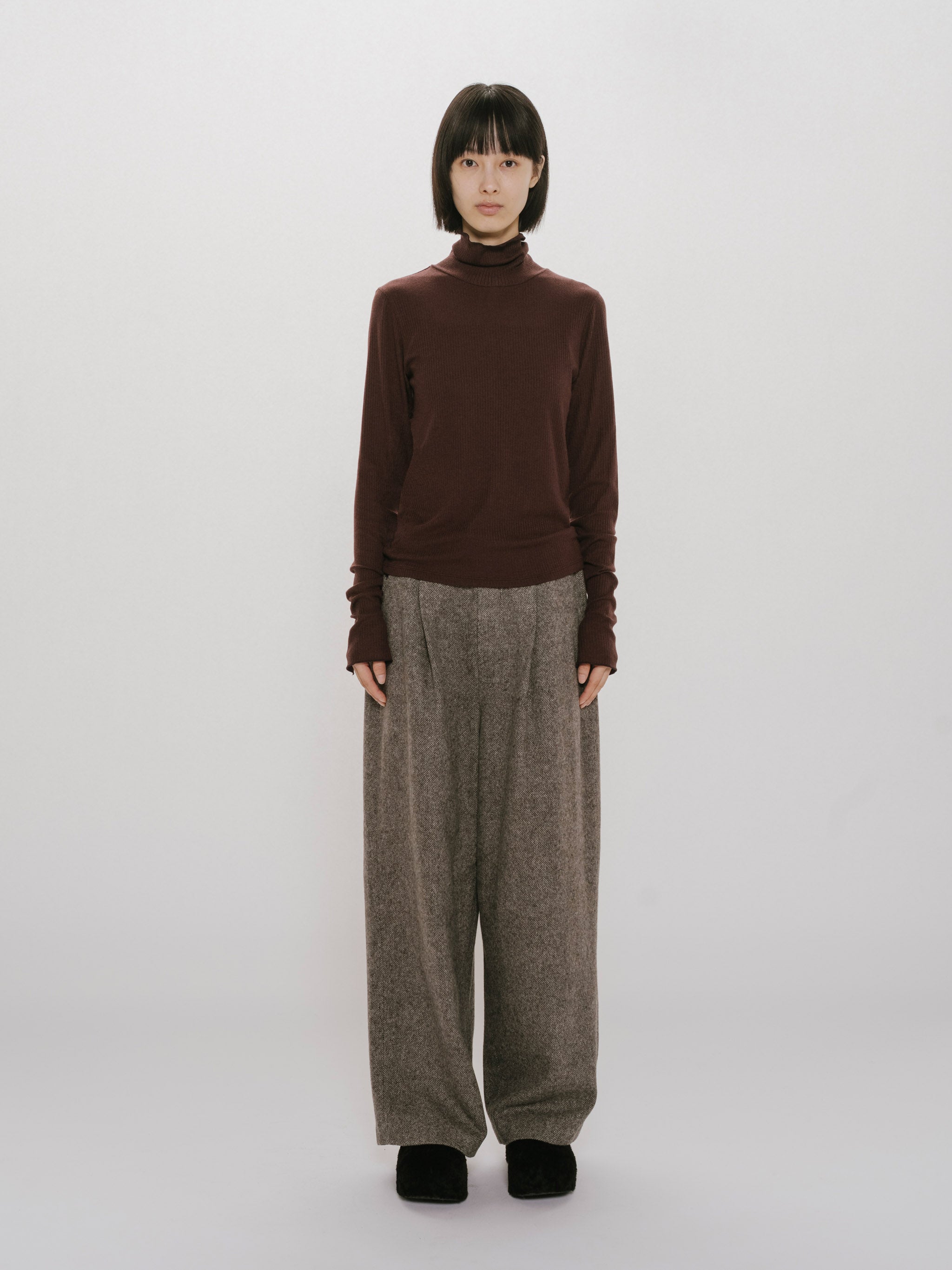tweed wide easy pants