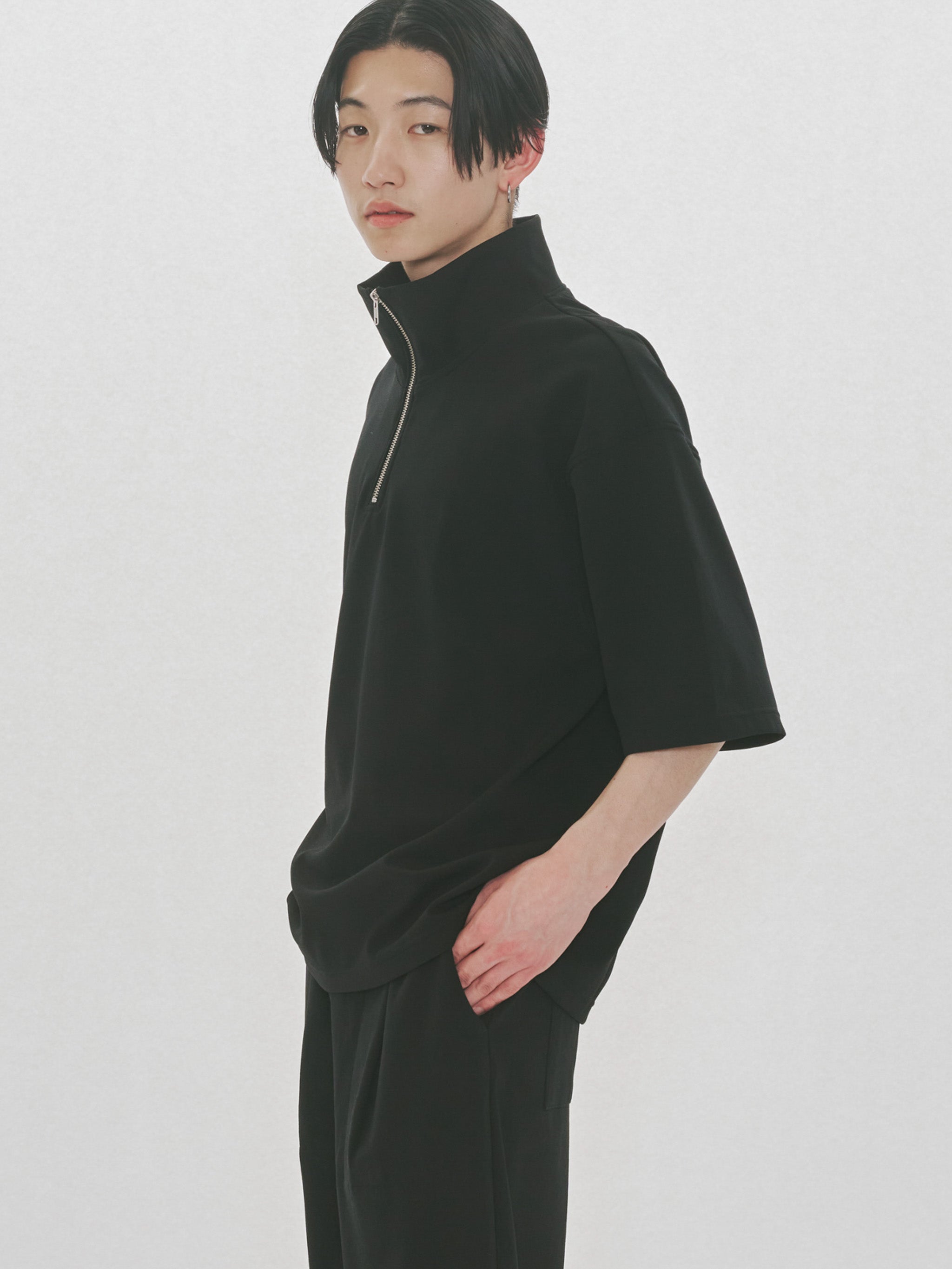 half zip wide pullover