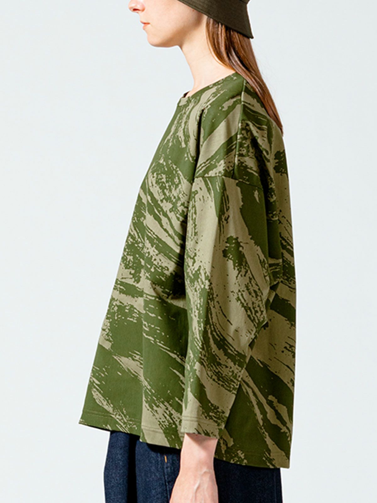 トリコットかすれプリントプルオーバー(4-1110)