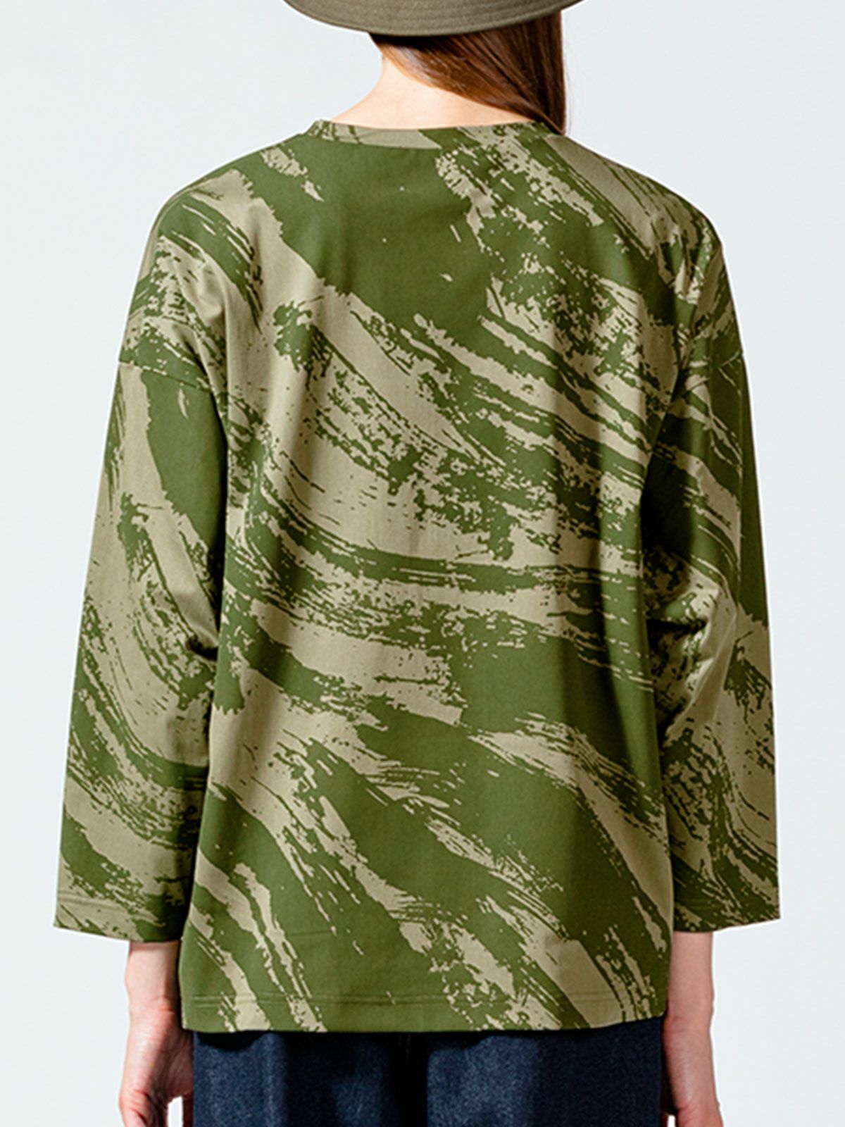 トリコットかすれプリントプルオーバー(4-1110)