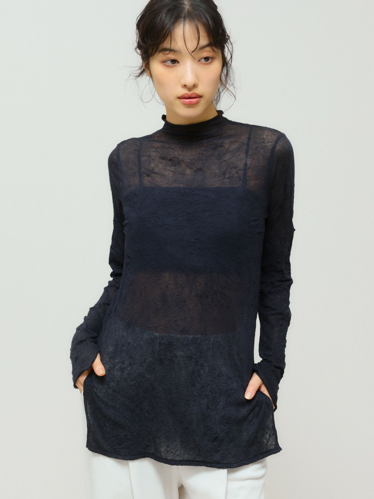 sheer high neck inner