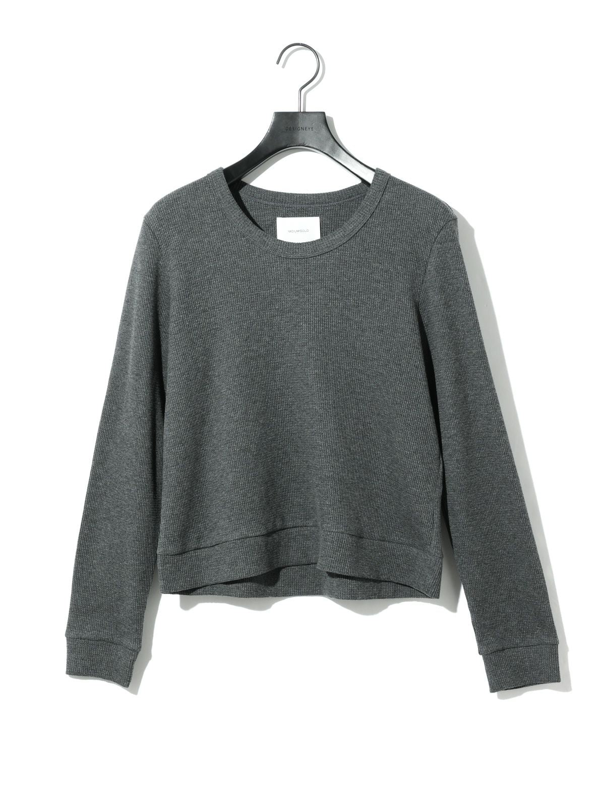 u neck waffle pullover