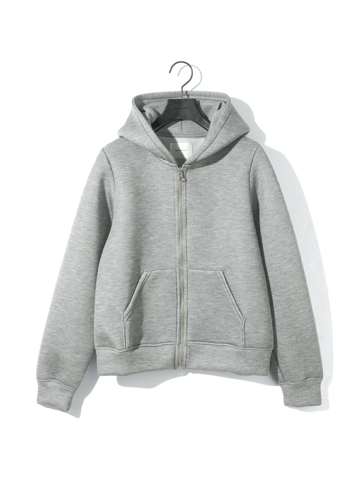 sheer double-knit zip hoodie