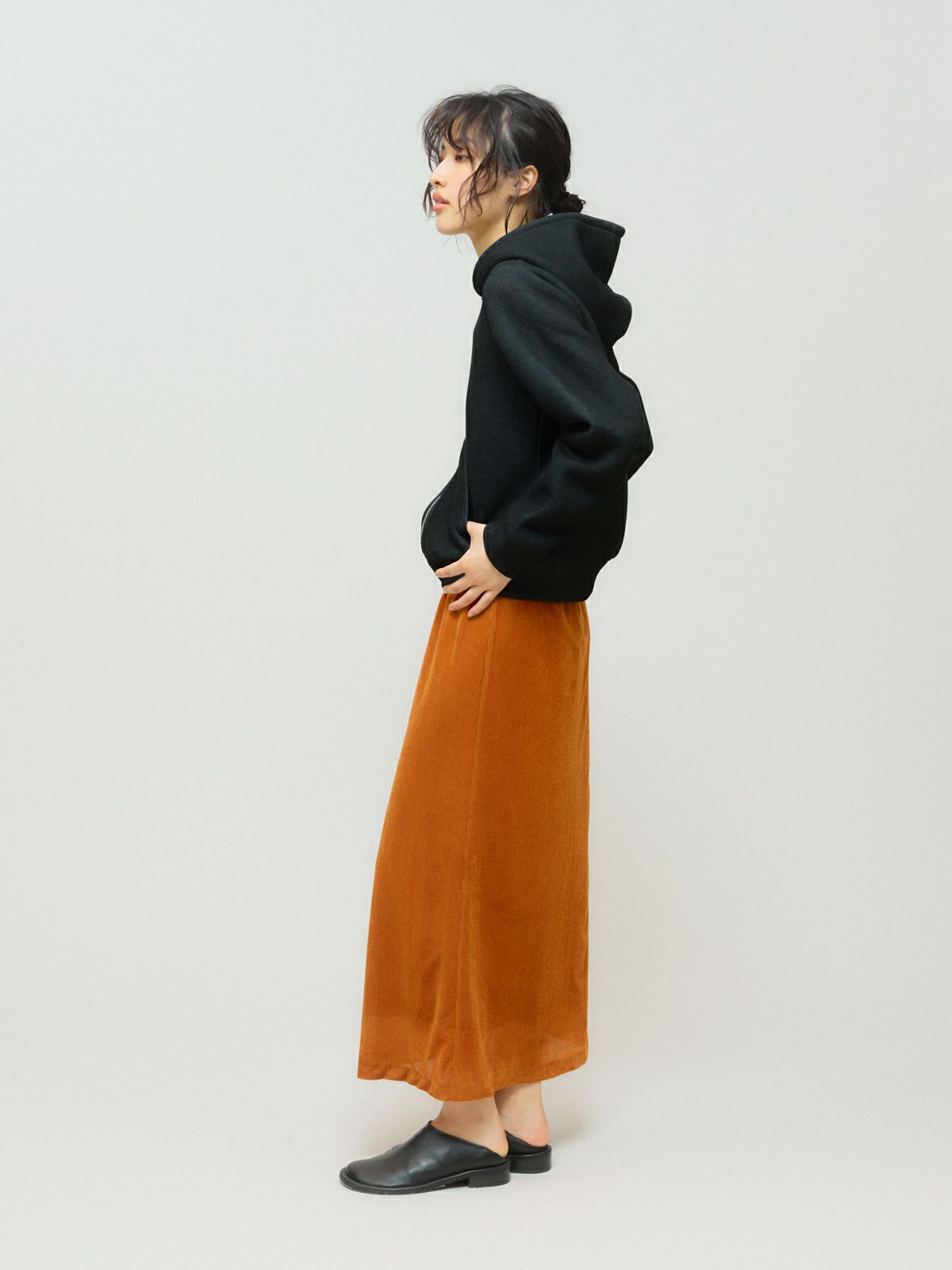 sheer double-knit zip hoodie