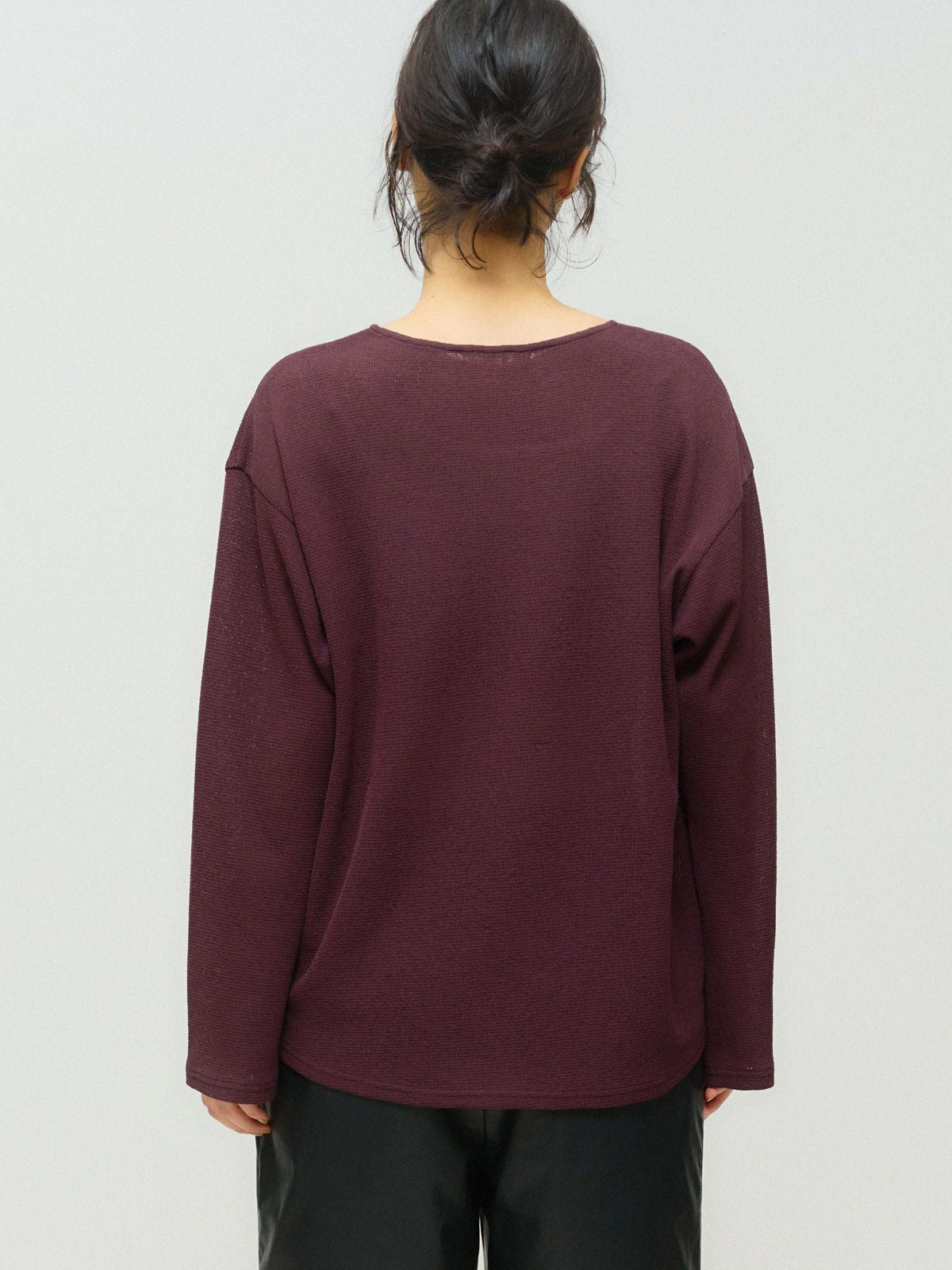 sheer waffle pullover