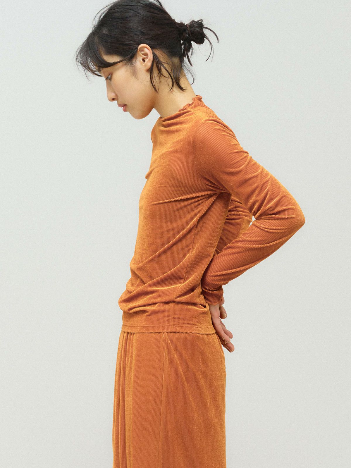 sheer velour rib top