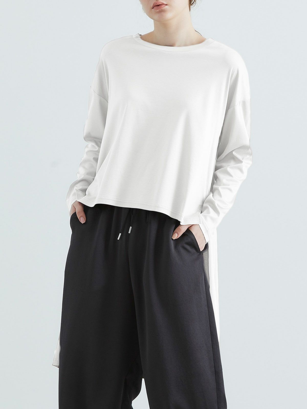 クルーネックロングバックプルオーバー(4-1132)