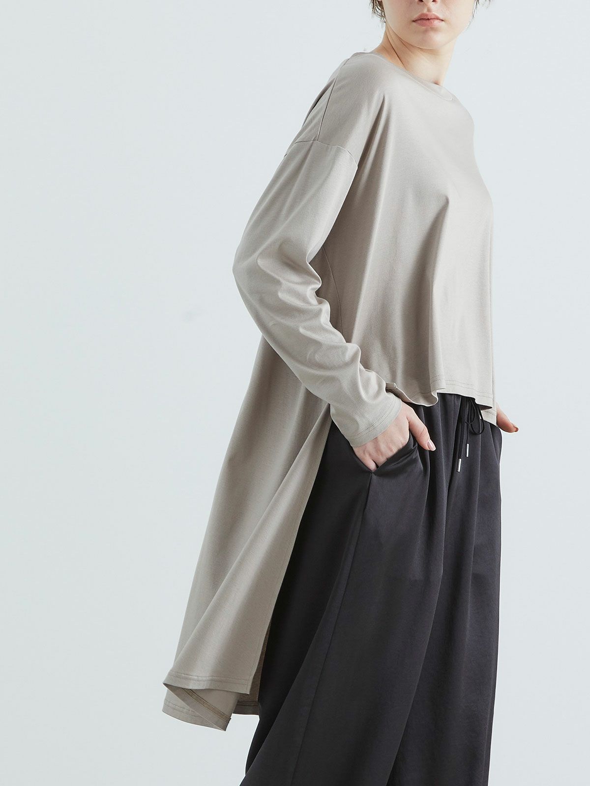 クルーネックロングバックプルオーバー(4-1132)