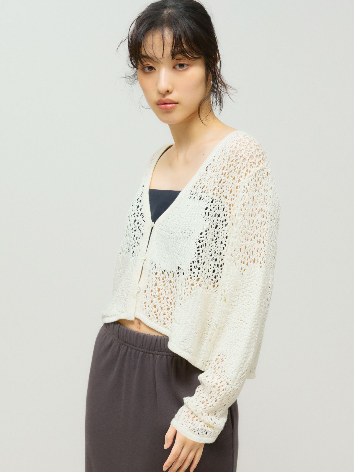 lace mesh cardigan