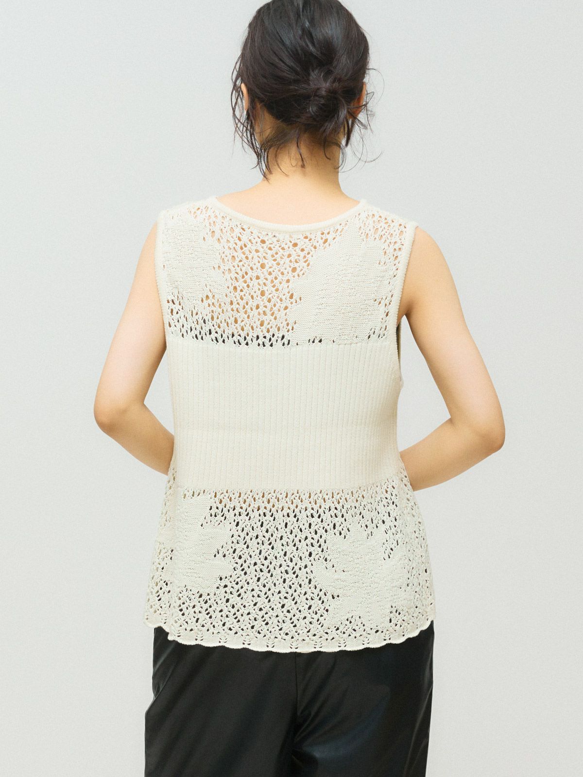lace rib vest