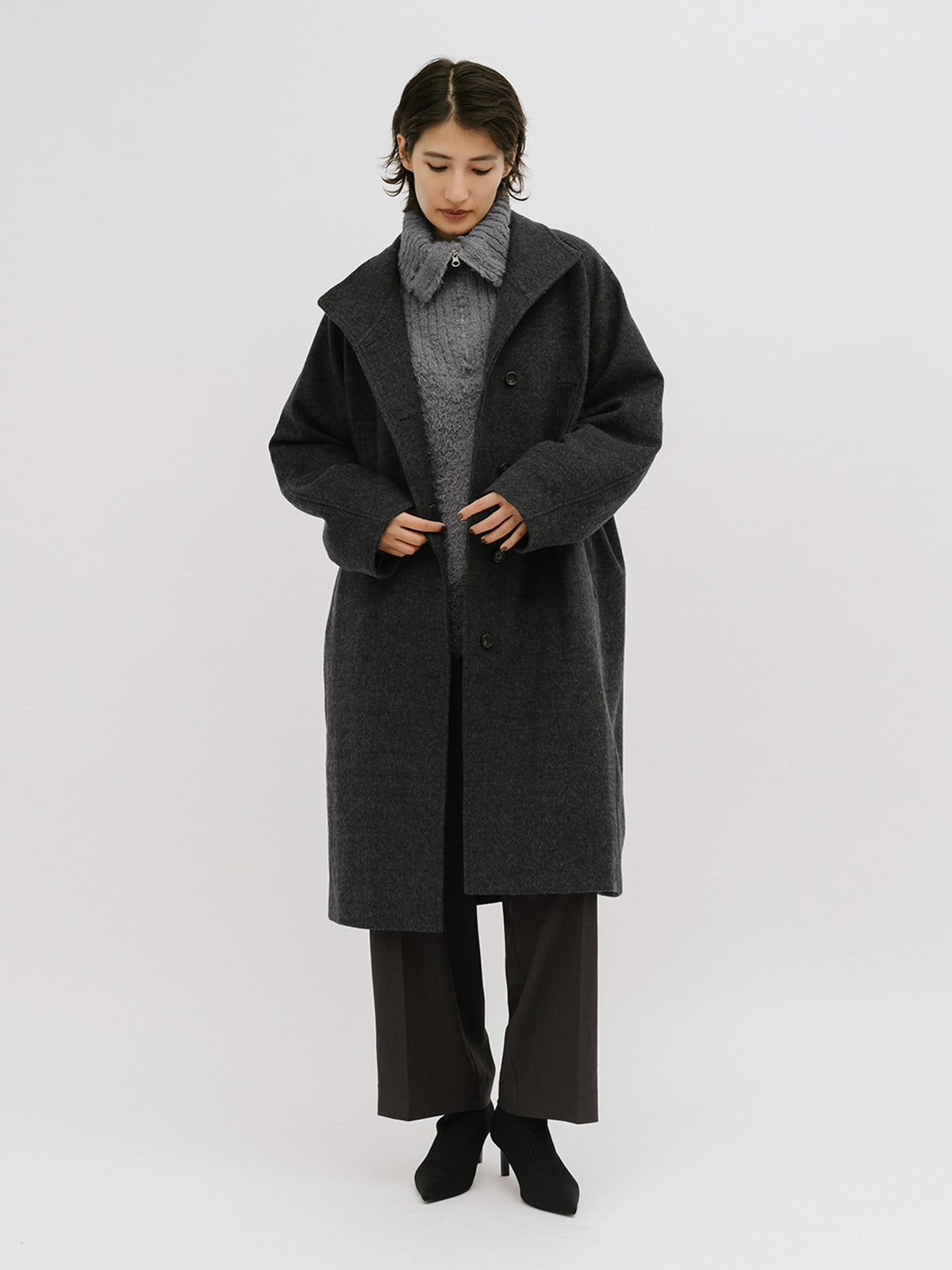 cloud loop zip knit