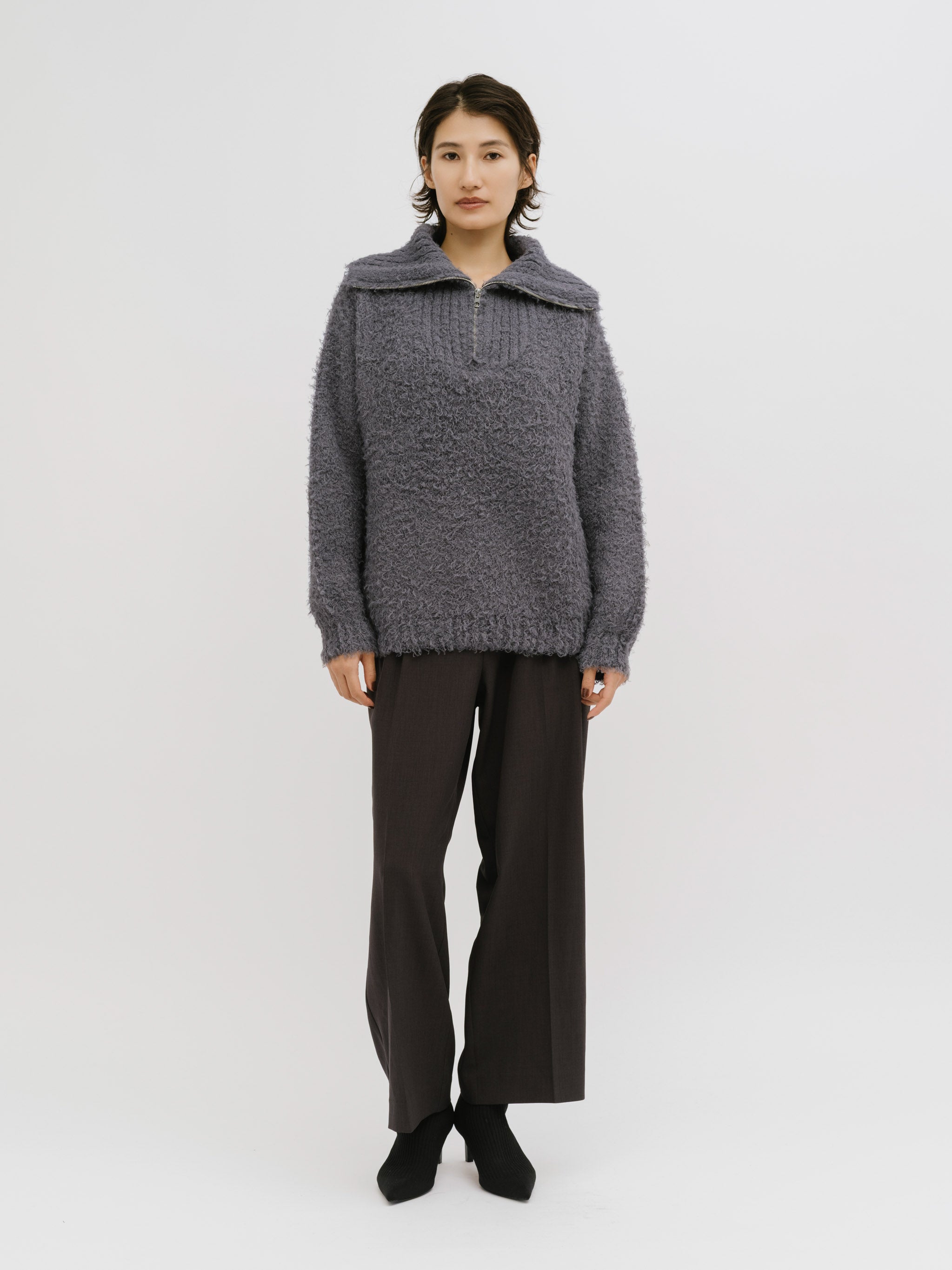 cloud loop zip knit