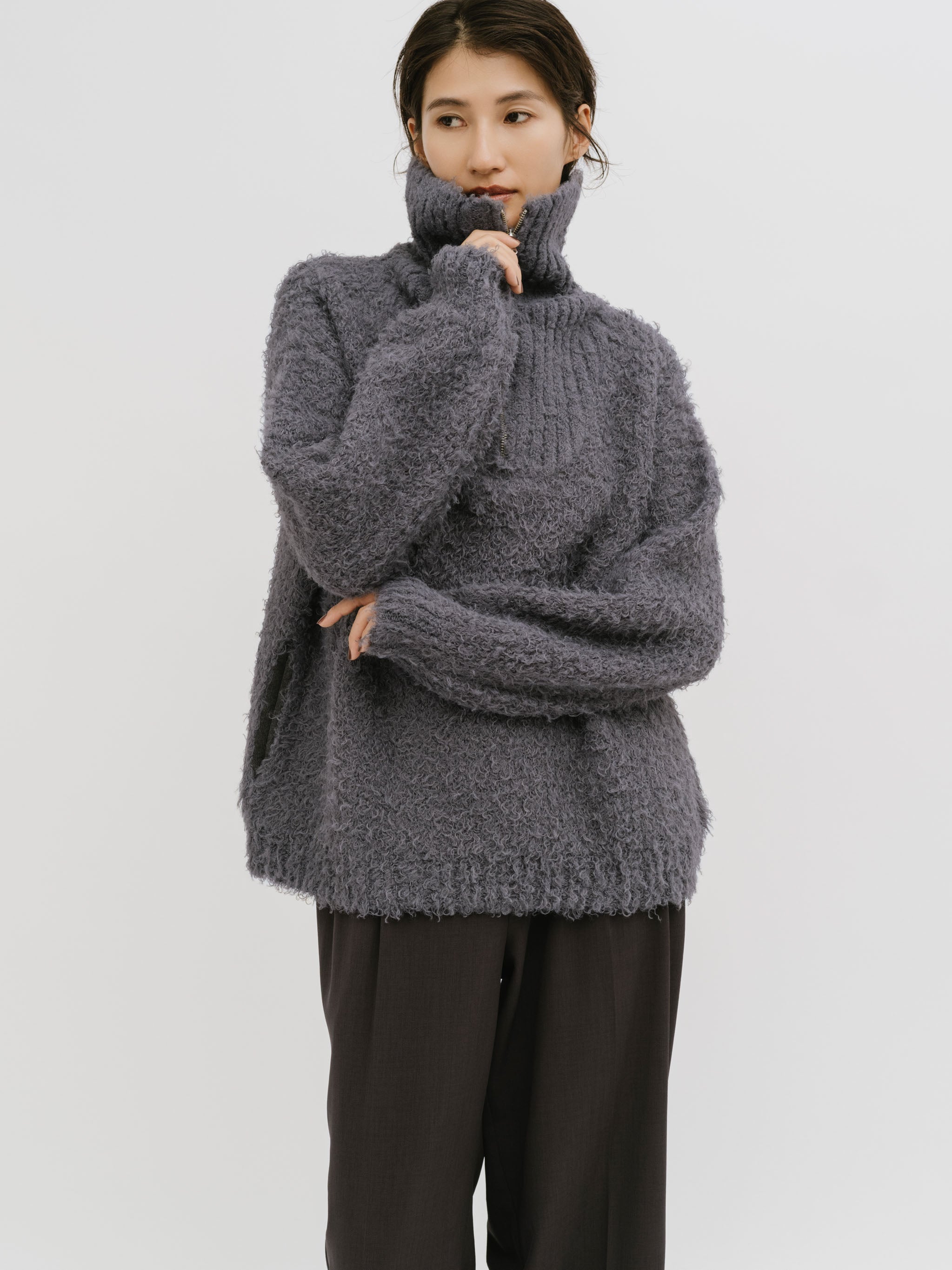 cloud loop zip knit